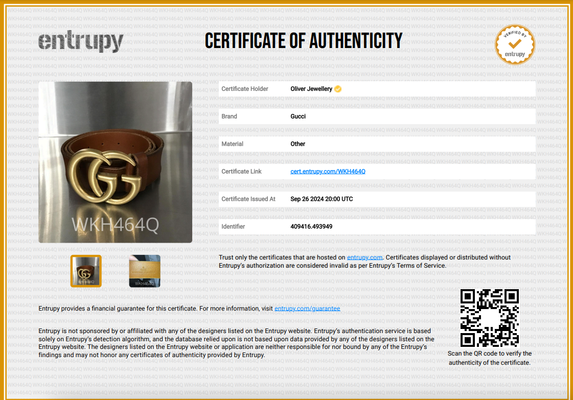 Gucci Brown Leather GG Marmont Wide Belt 90 36 w/ Box & Receipt