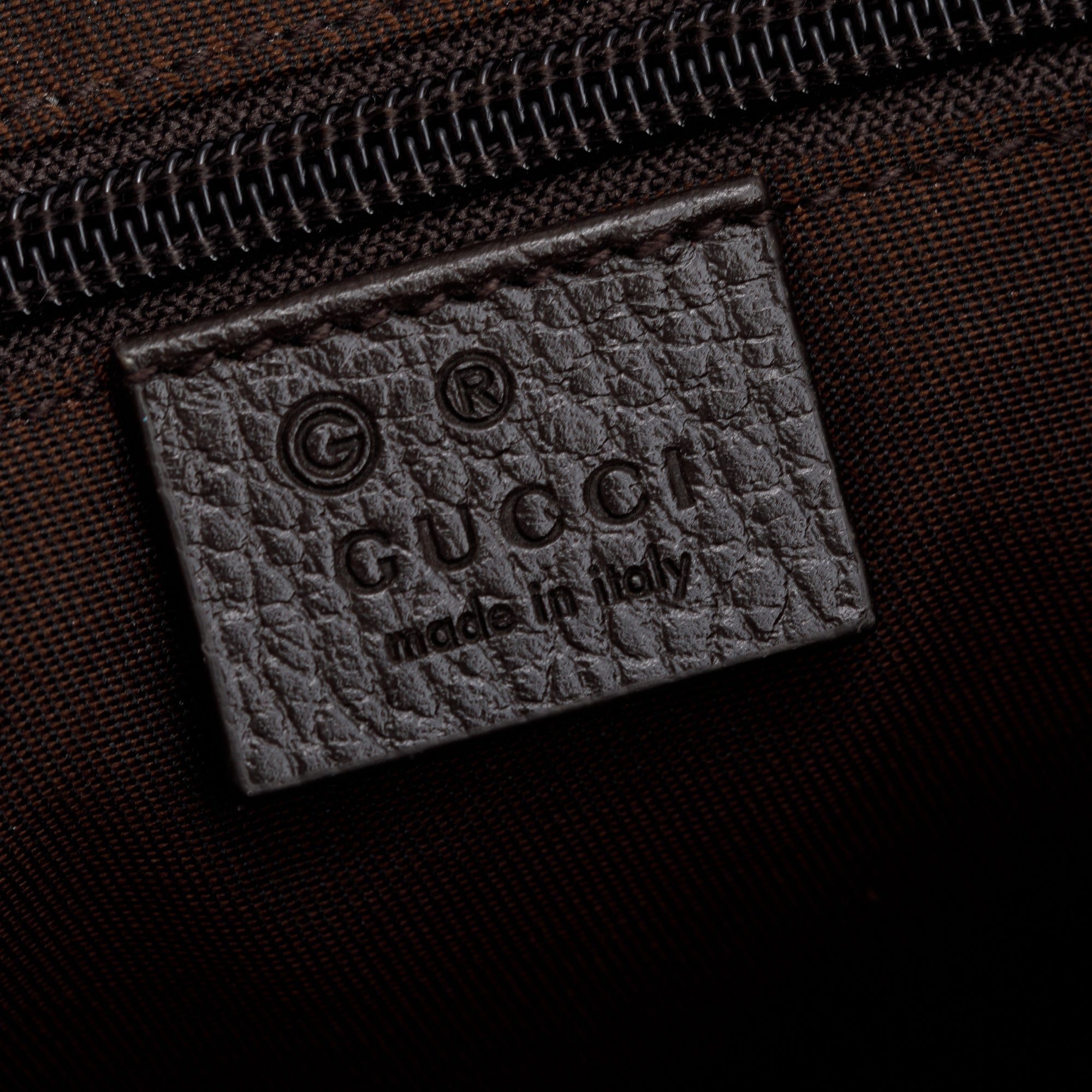 Gucci Brown Leather Trim GG Canvas Messenger Bag