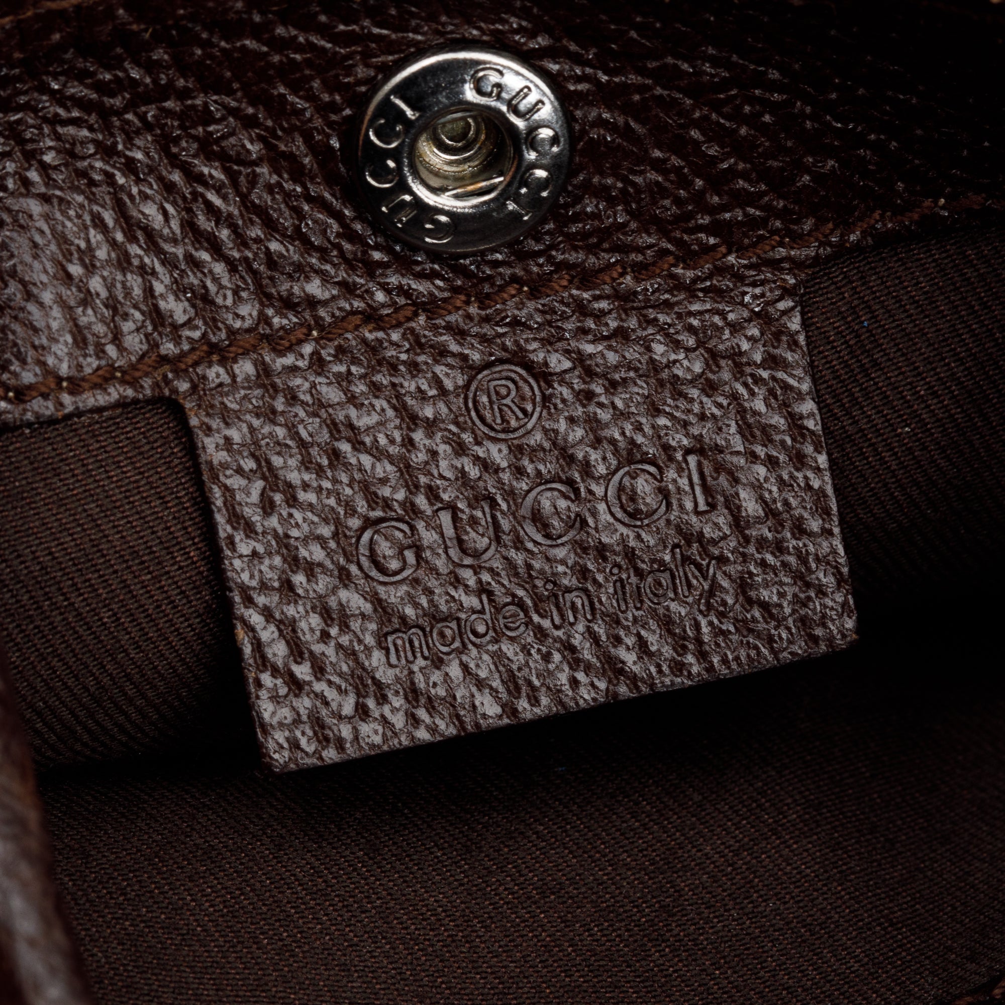 Gucci Brown Leather Trim GG Canvas Web Sherry Line Mini Shoulder Bag