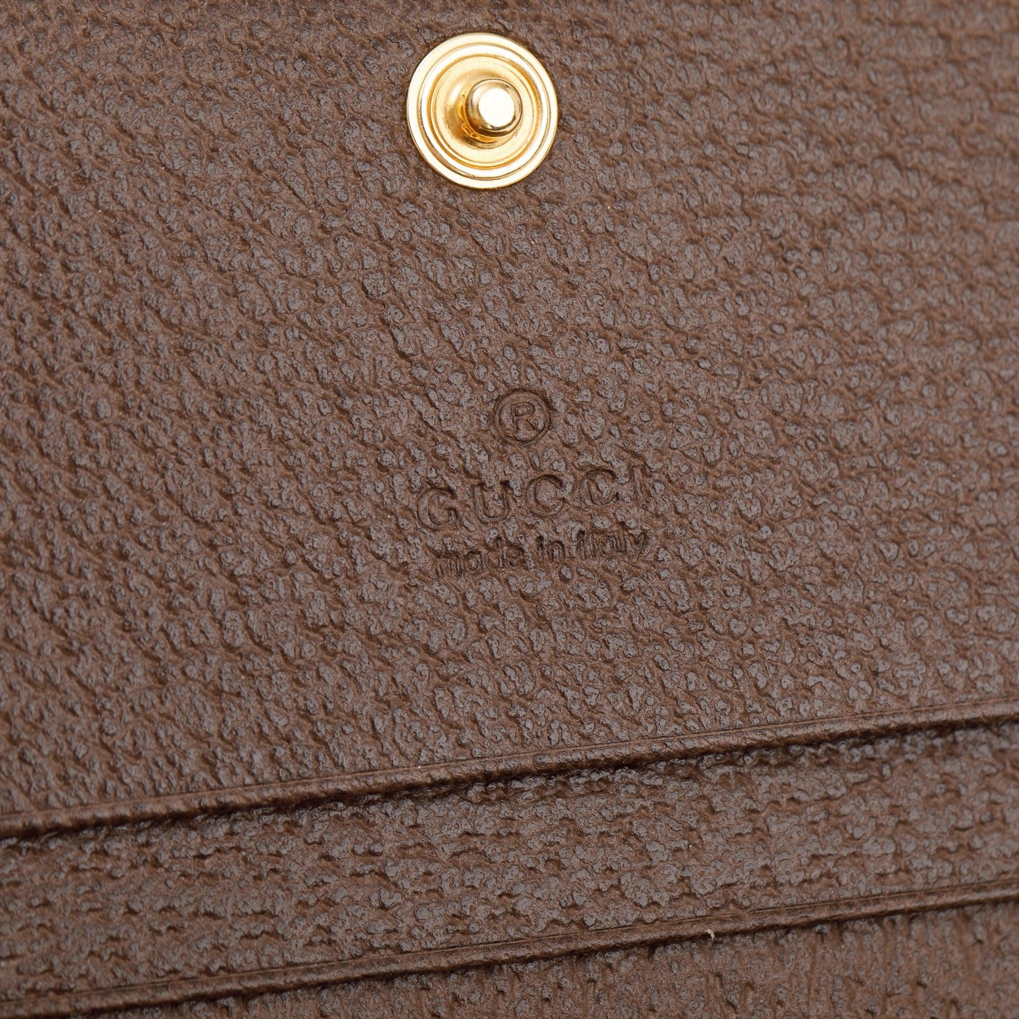 Gucci Brown Ophidia GG Supreme Canvas Card Case Wallet w/ Box