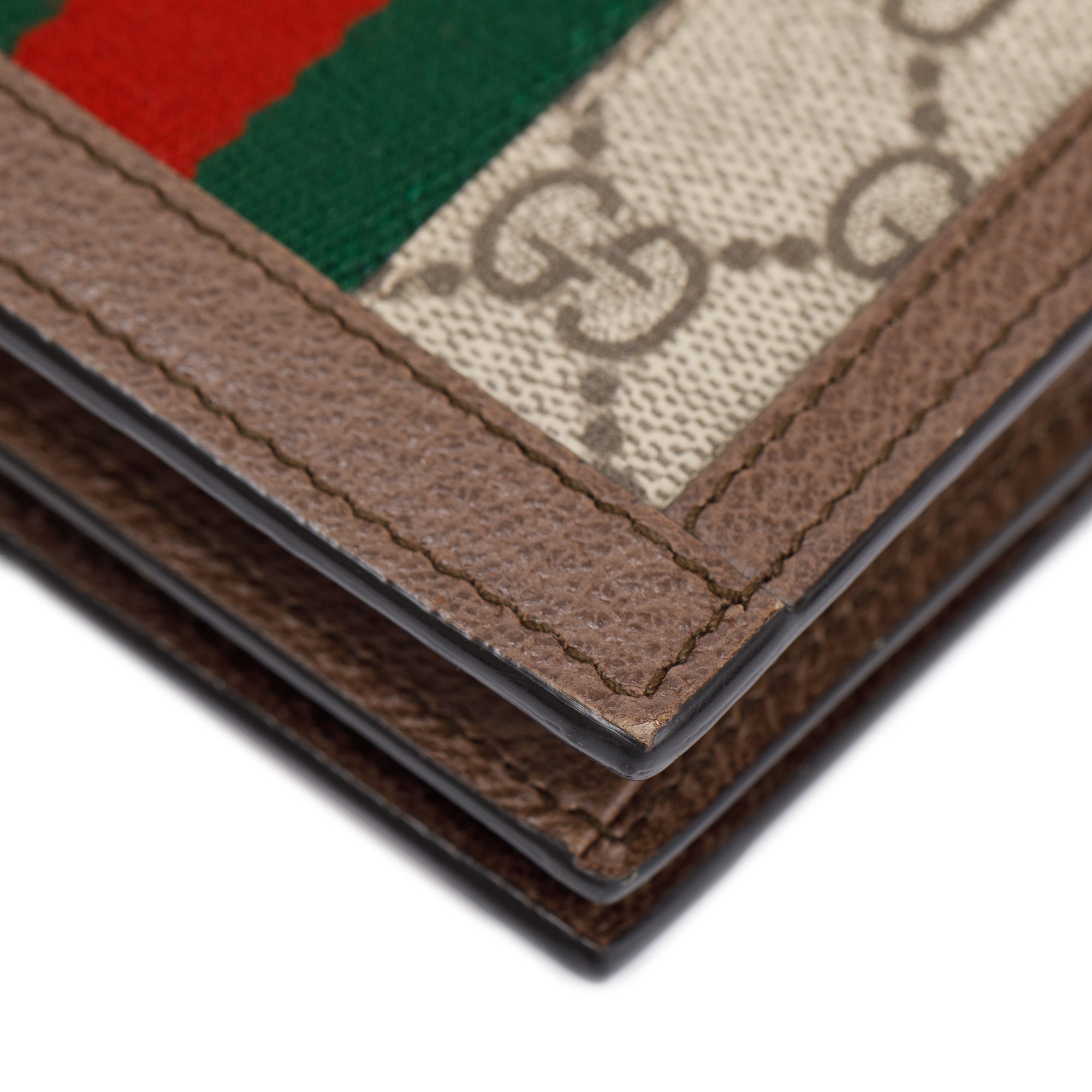 Gucci Brown Ophidia GG Supreme Canvas Card Case Wallet w/ Box