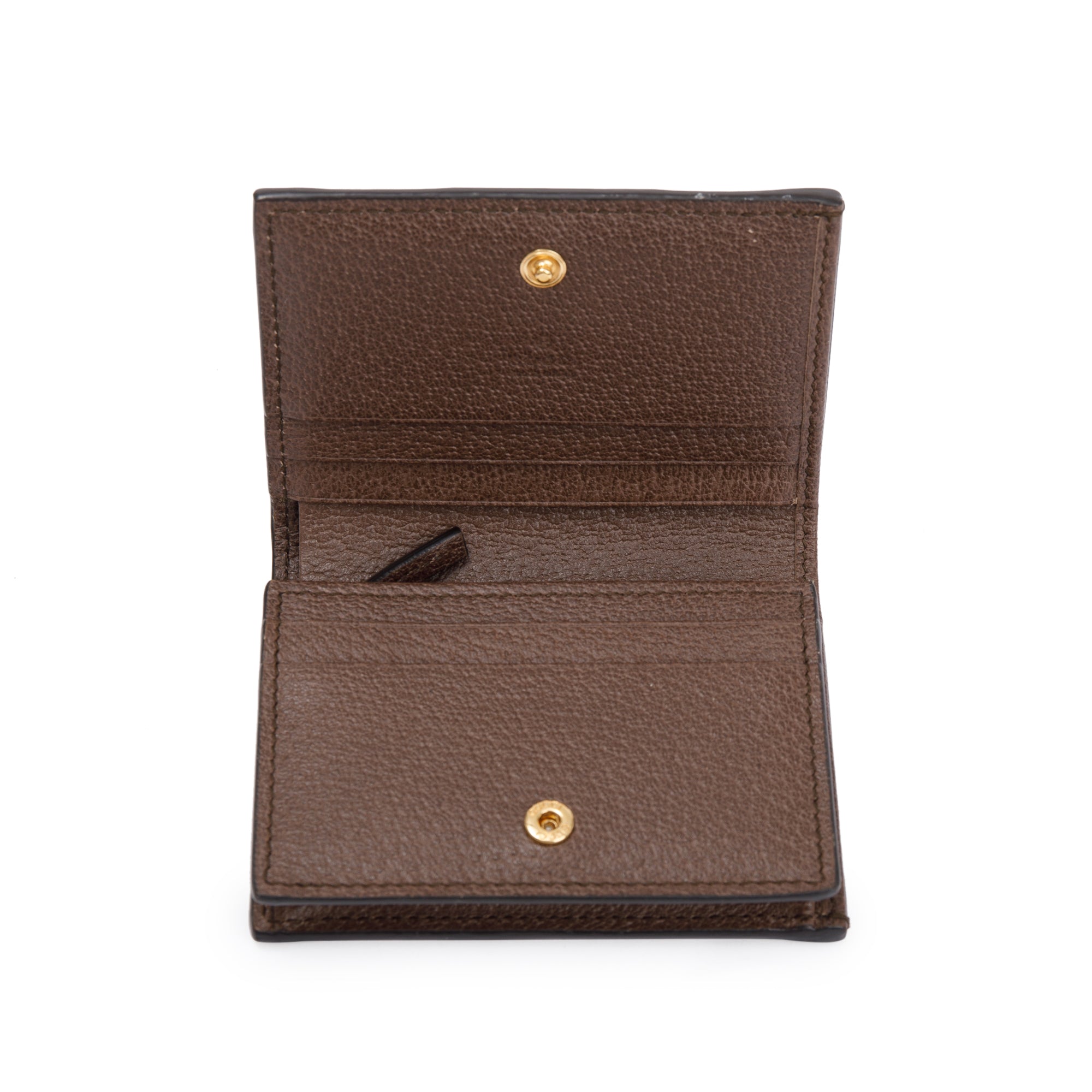 Gucci Brown Ophidia GG Supreme Canvas Card Case Wallet w/ Box