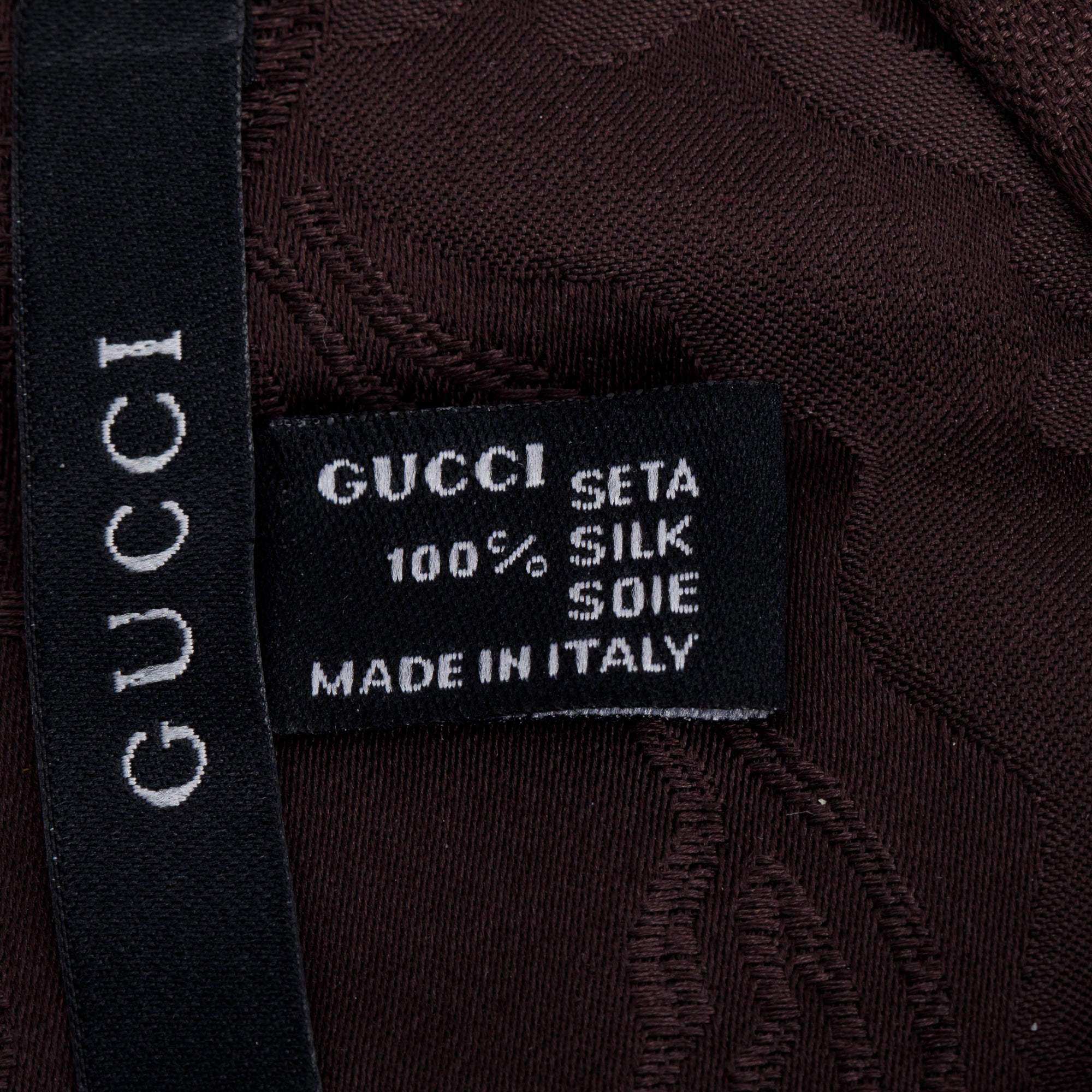 Gucci Brown Printed Silk Obi Belt