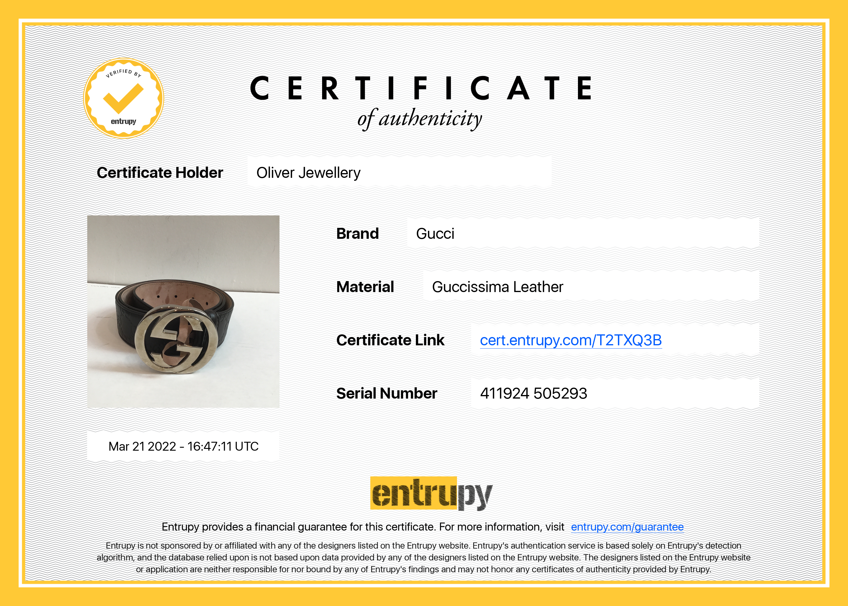 Gucci Brown Signature Leather Belt