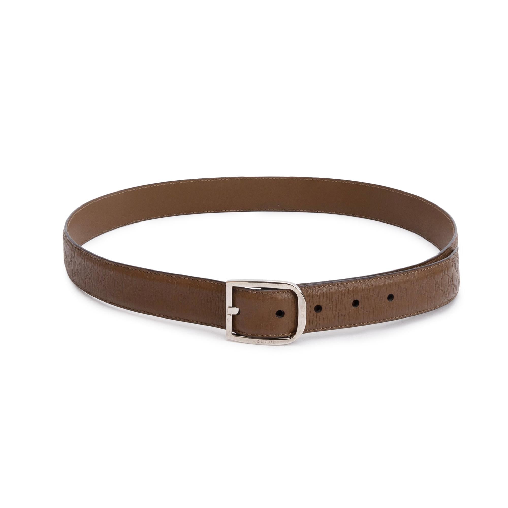 Gucci Brown Signature Leather Belt 95 38