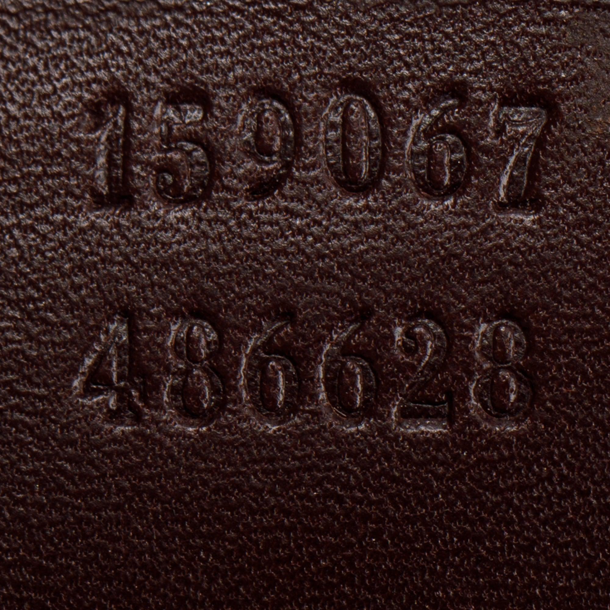 Gucci Brown Signature Leather Peggy Bamboo Top Handle Bag w/ Strap