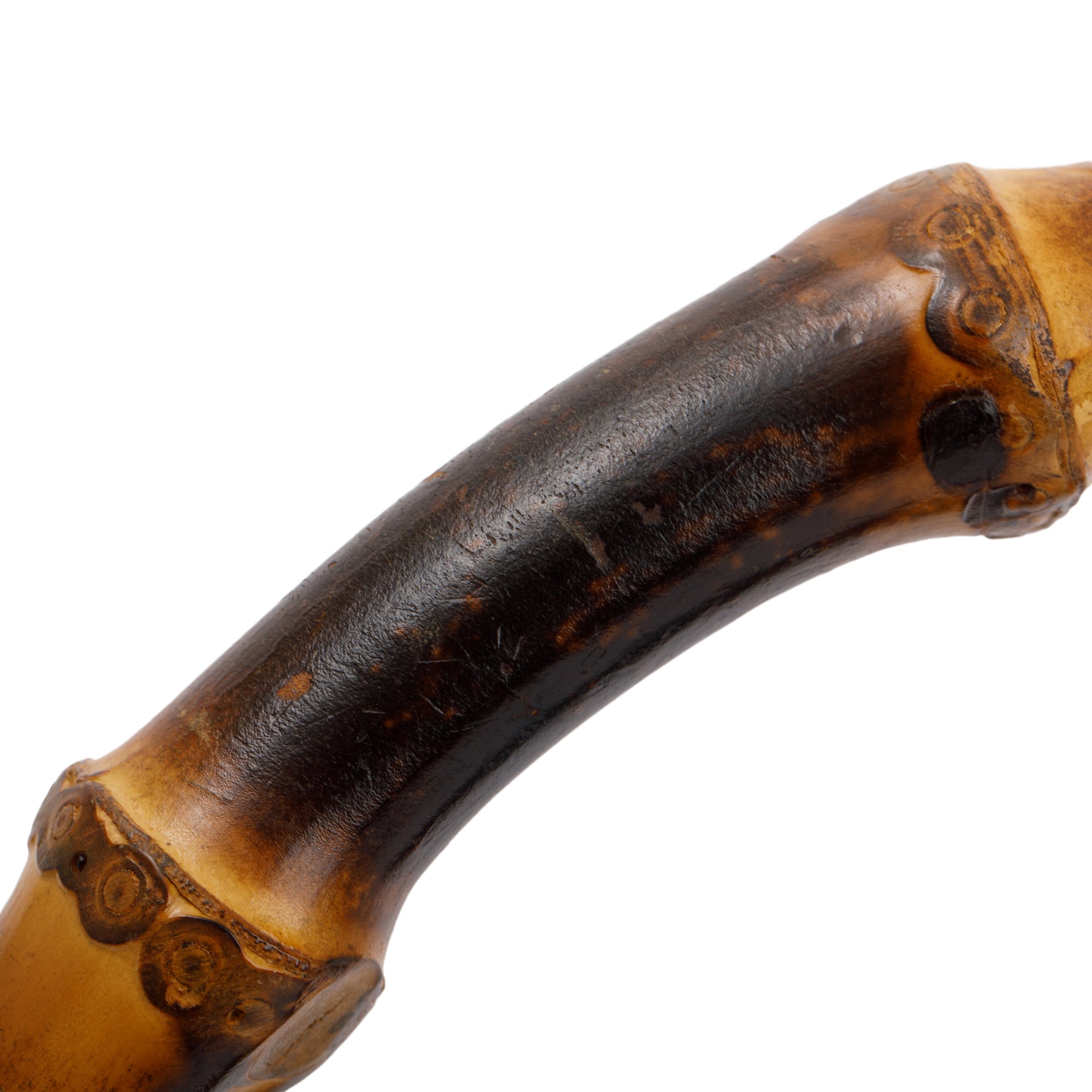 Gucci Brown Signature Leather Peggy Bamboo Top Handle Bag w/ Strap