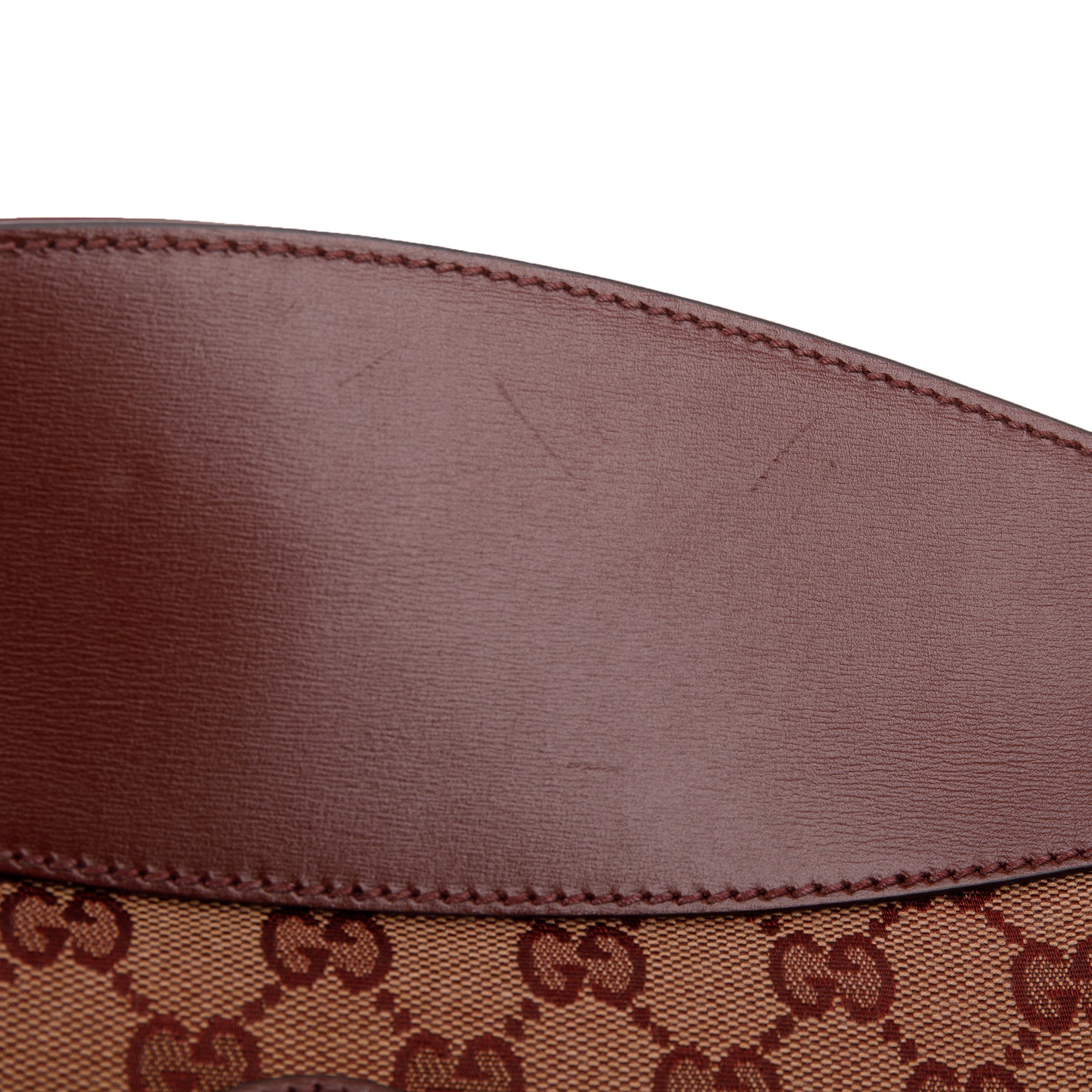 Gucci Burgundy GG Canvas & Calfskin Leather Medium Arli Shoulder Bag