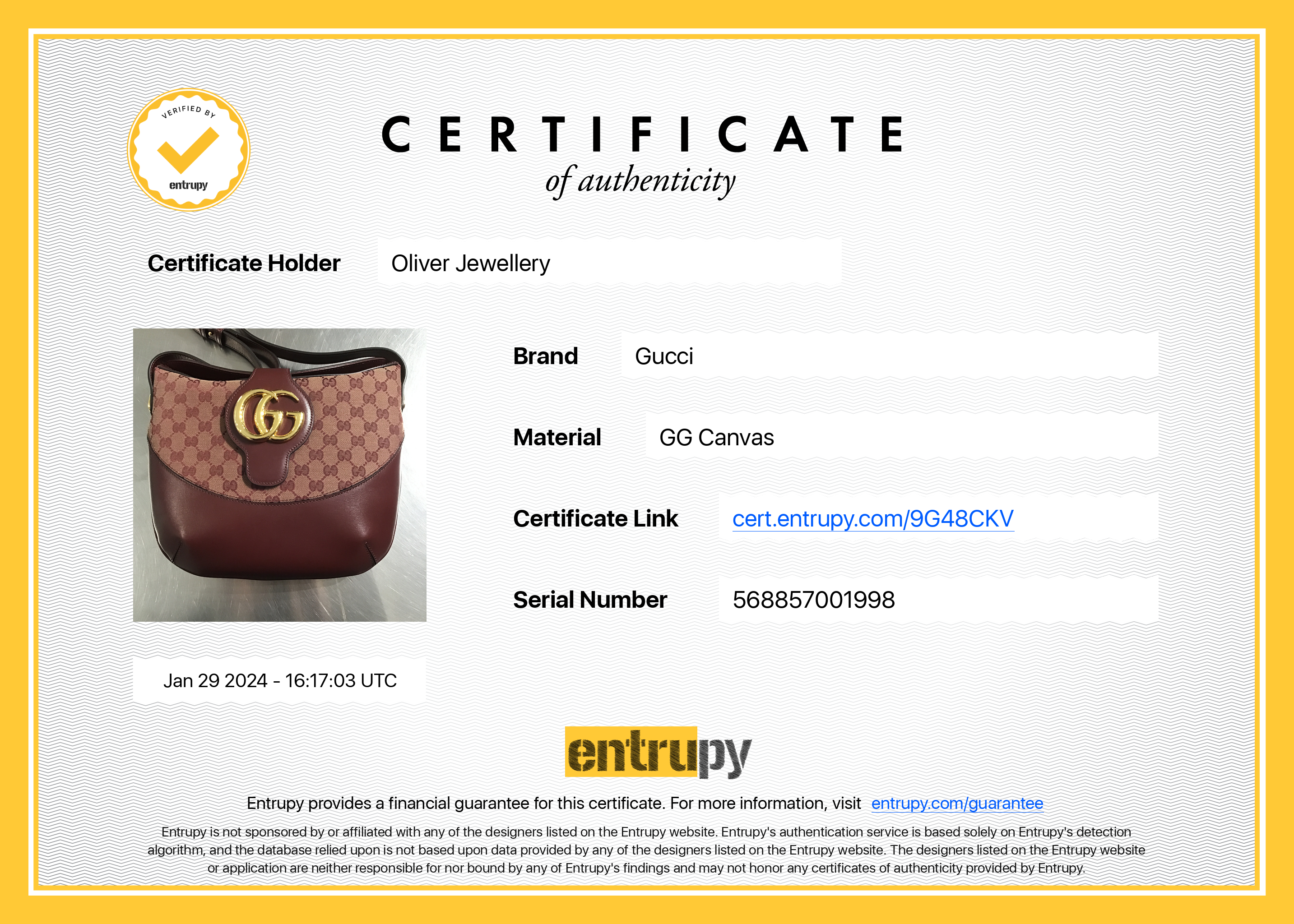 Gucci Burgundy GG Canvas & Calfskin Leather Medium Arli Shoulder Bag