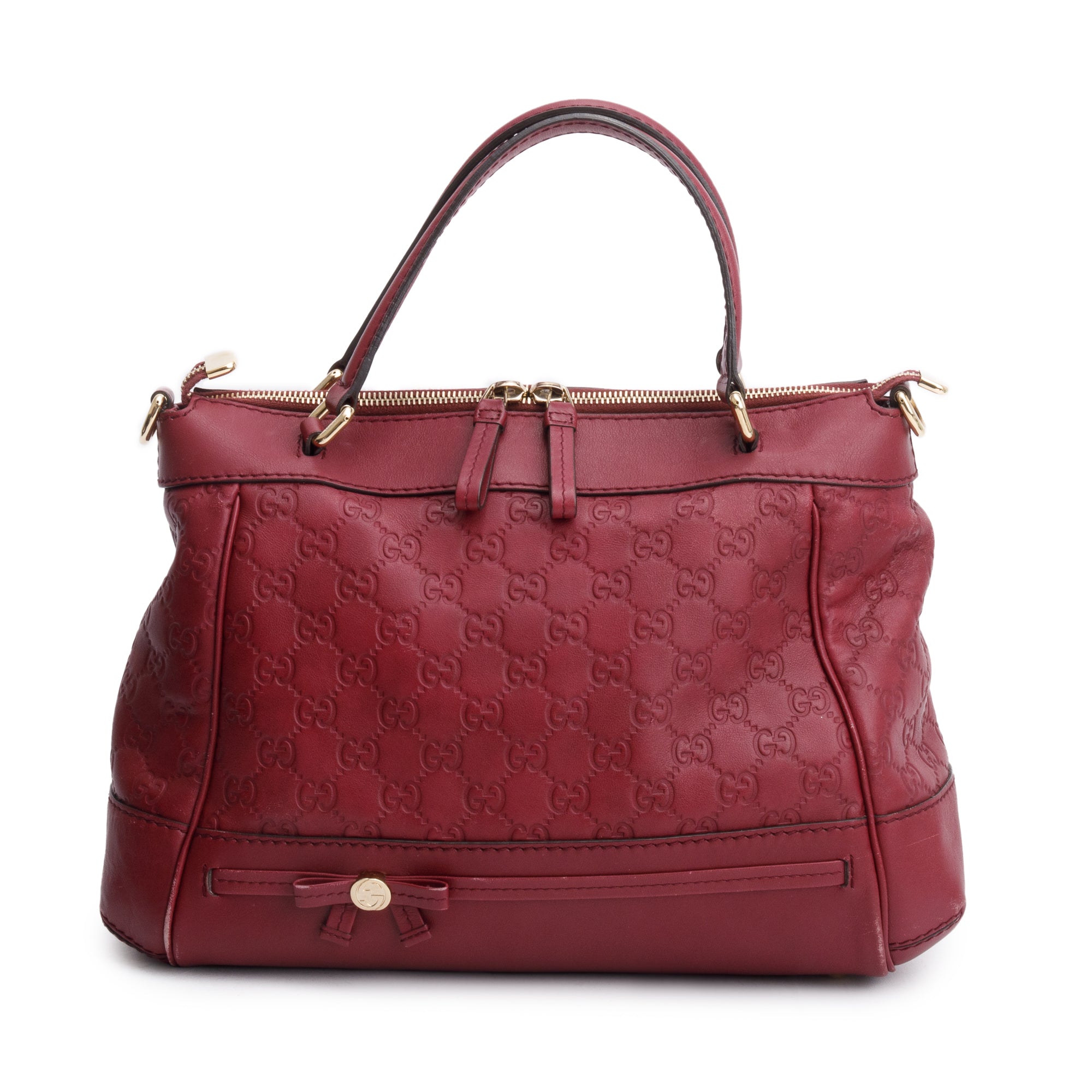 Gucci Burgundy Guccissima Leather Medium Mayfair Tote w/ Strap
