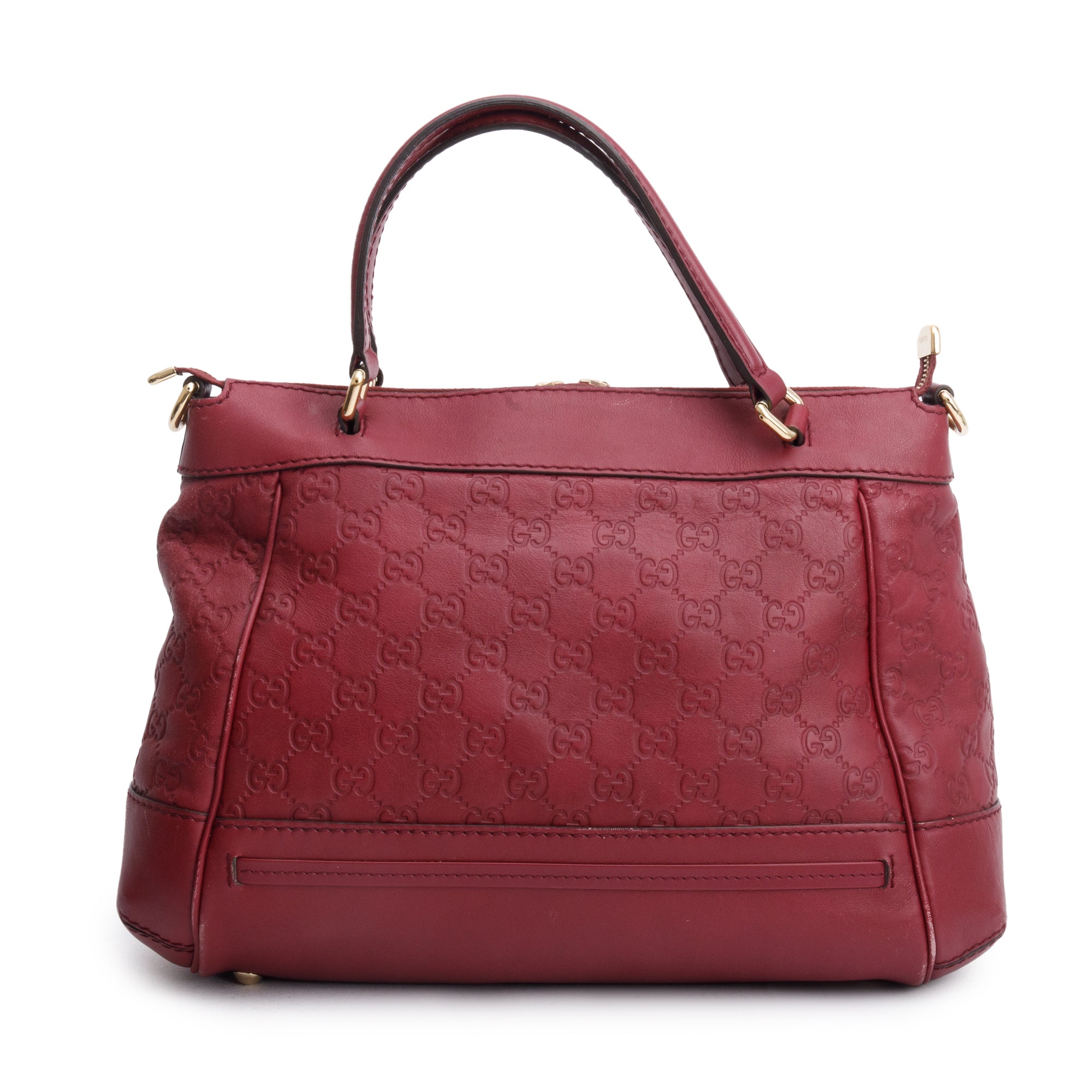 Gucci Burgundy Guccissima Leather Medium Mayfair Tote w/ Strap