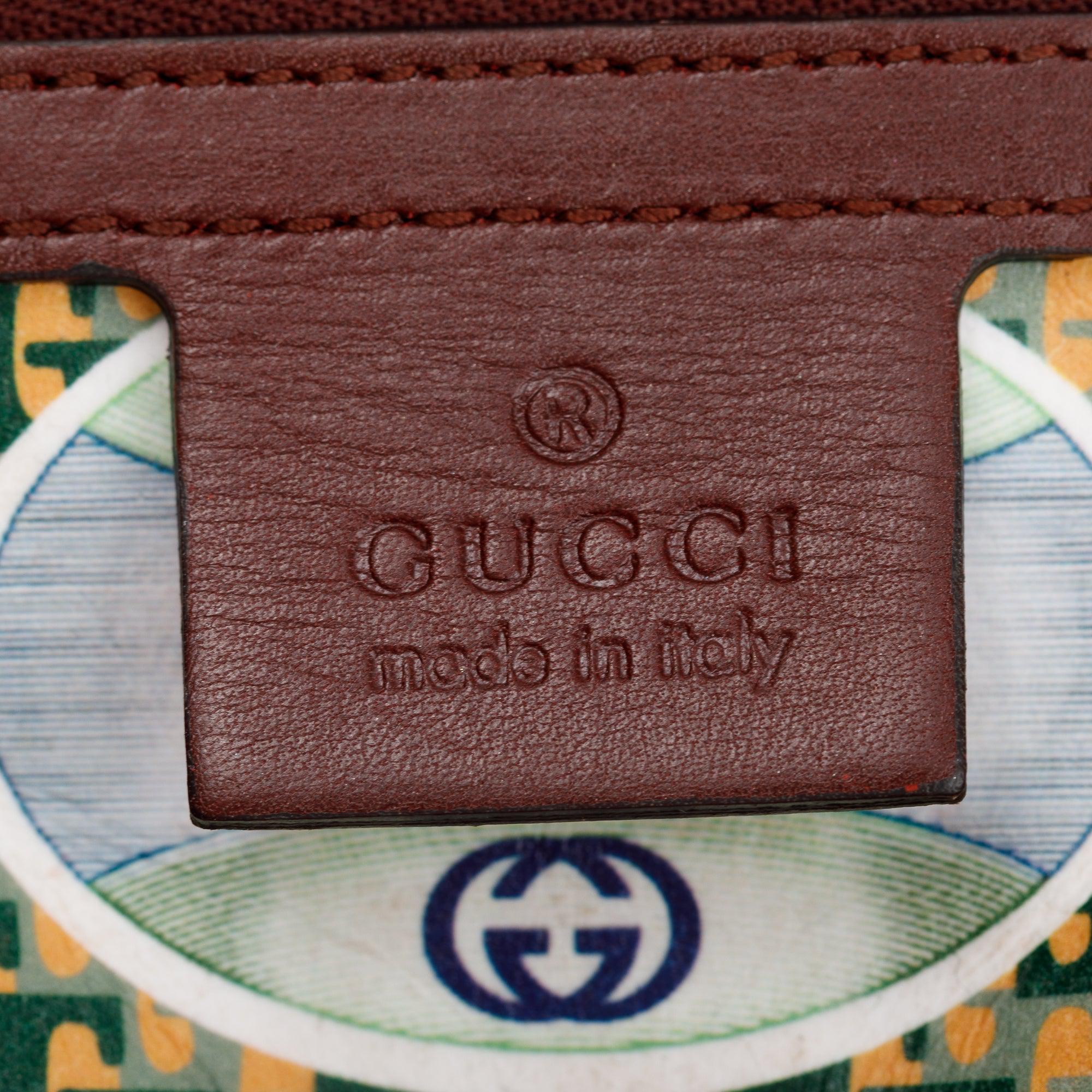 Gucci Burgundy Leather Medium Rajah Shoulder Bag w/ Box