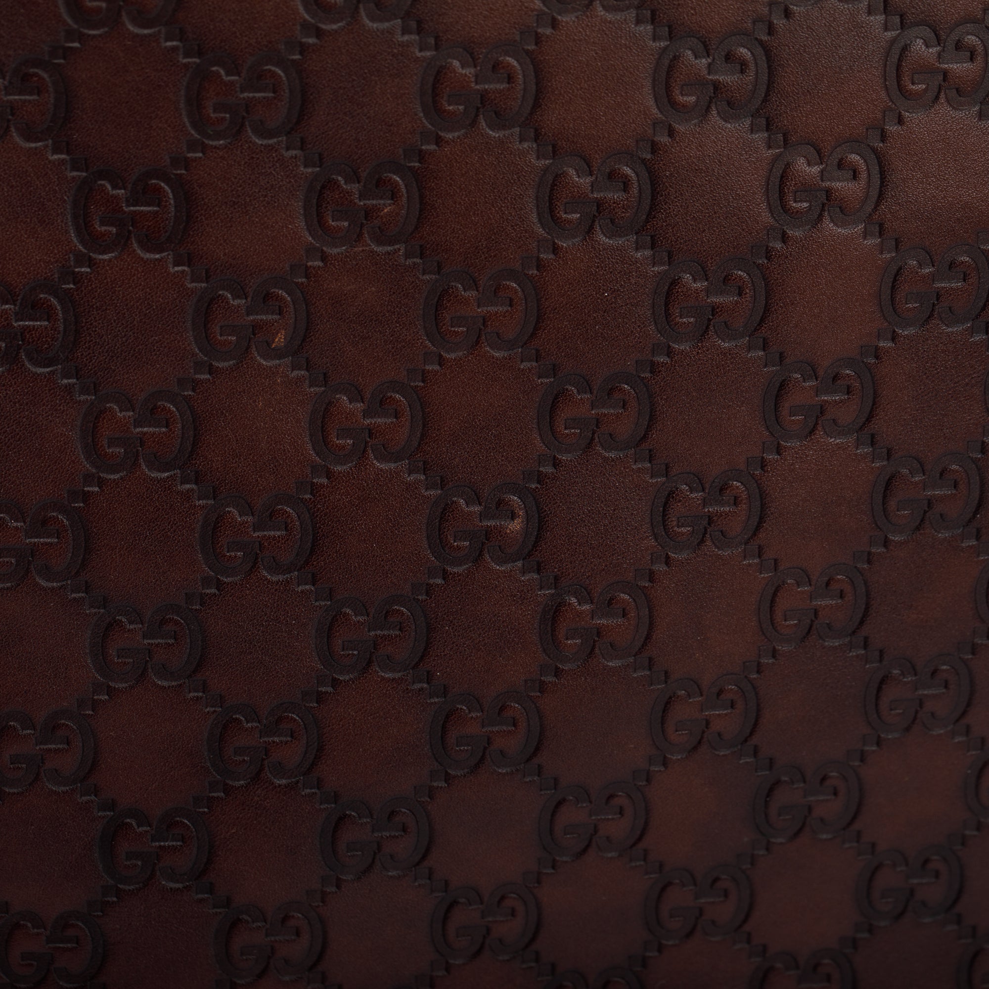 Gucci Burgundy Signature Leather Large Punch Top Handle Tote