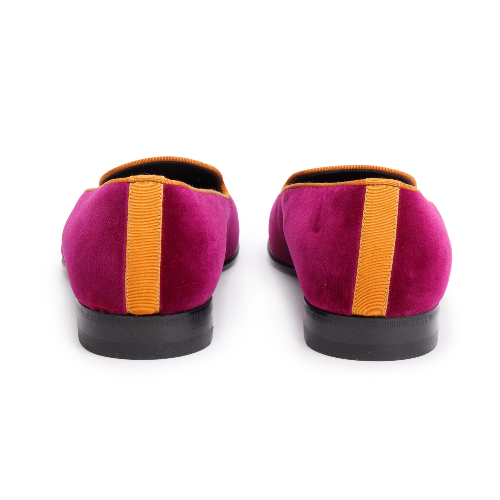 Gucci Burgundy Velvet Flying Pig Embroidered Accent Mens Loafers, Size 7