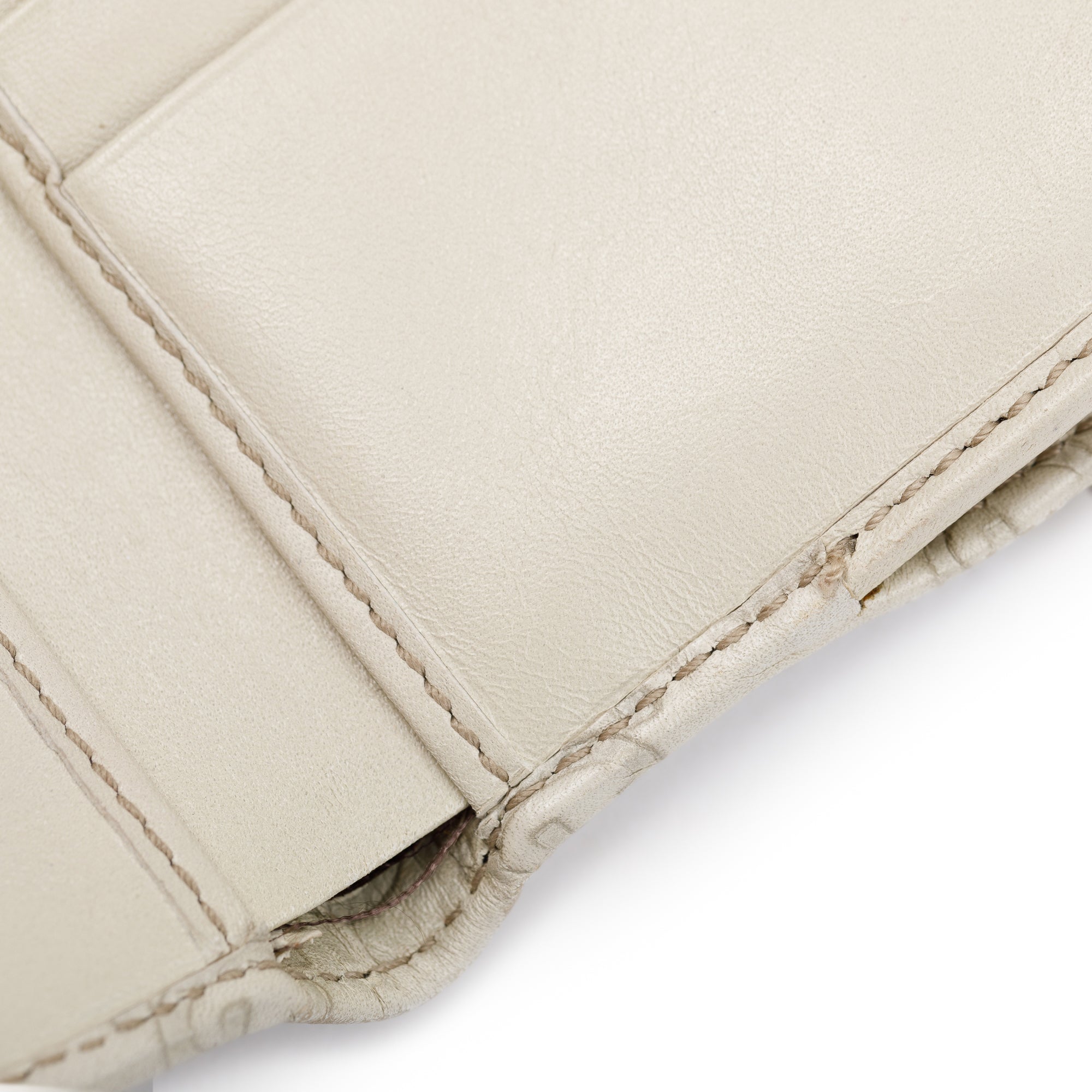 Gucci Creme Signature Leather & Suede Flap Wallet