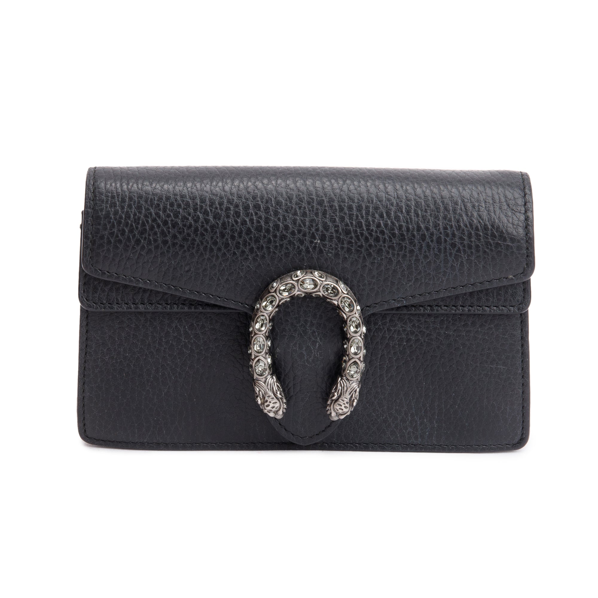 Gucci Dionysus Black Leather Super Mini Bag