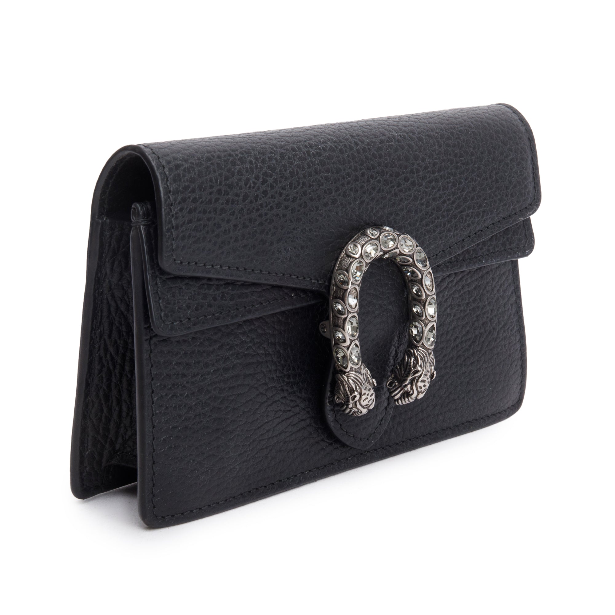 Gucci Dionysus Black Leather Super Mini Bag