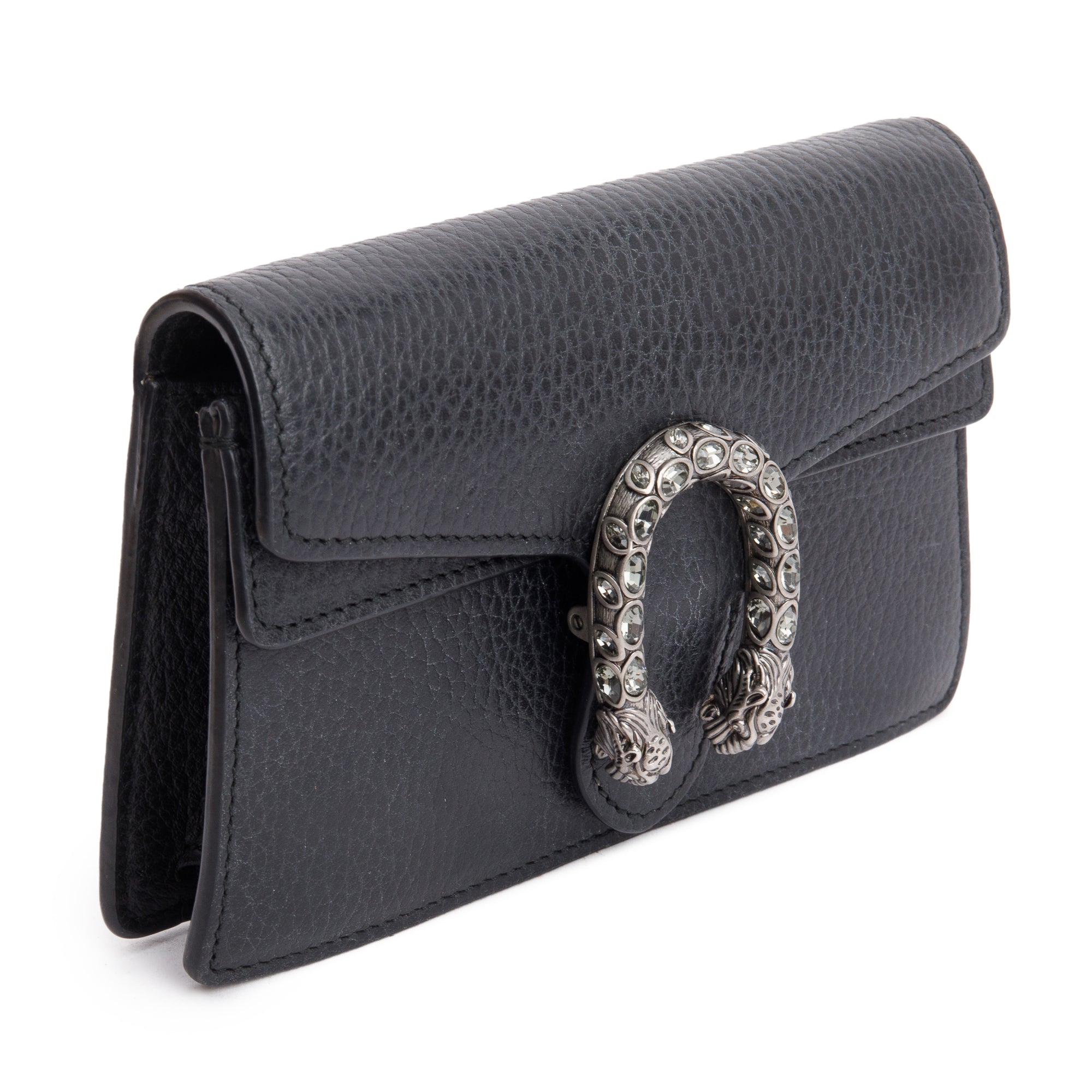 Gucci Dionysus Black Leather Super Mini Bag