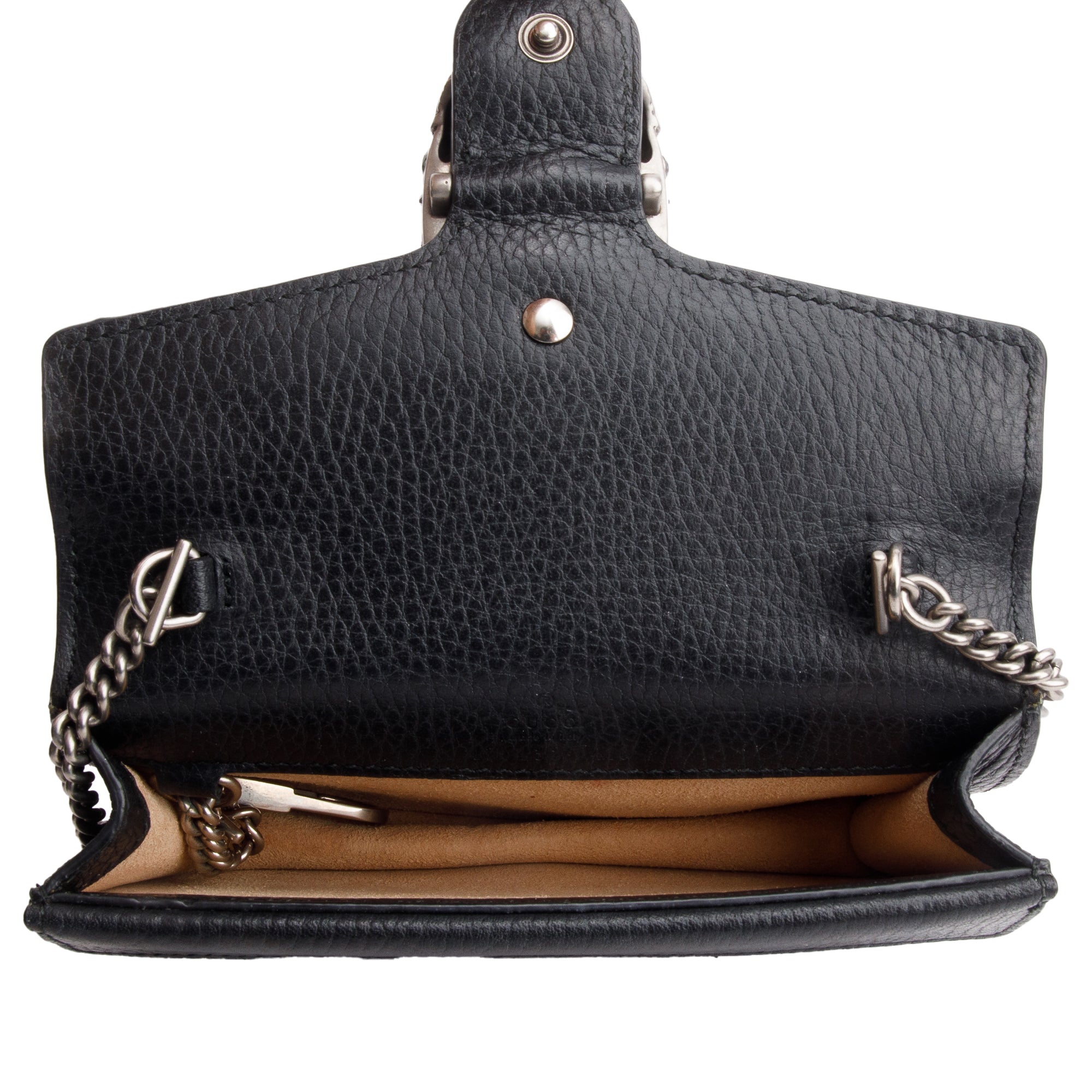 Gucci Dionysus Black Leather Super Mini Bag