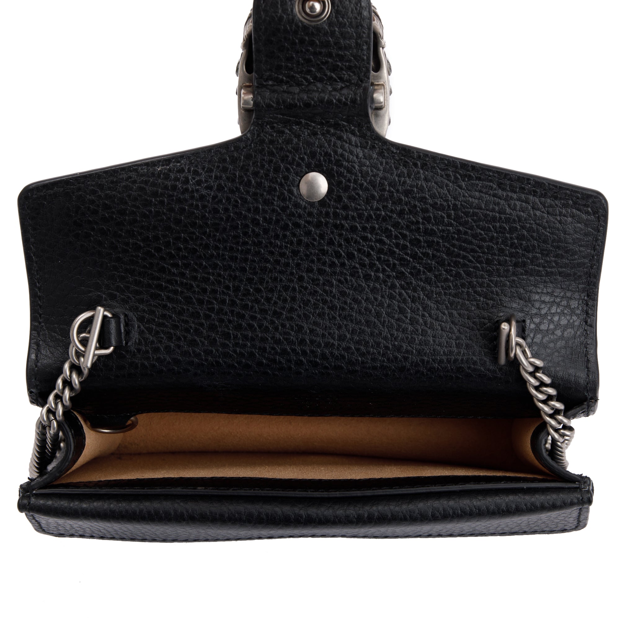 Gucci Dionysus Black Leather Super Mini Bag w/ Box