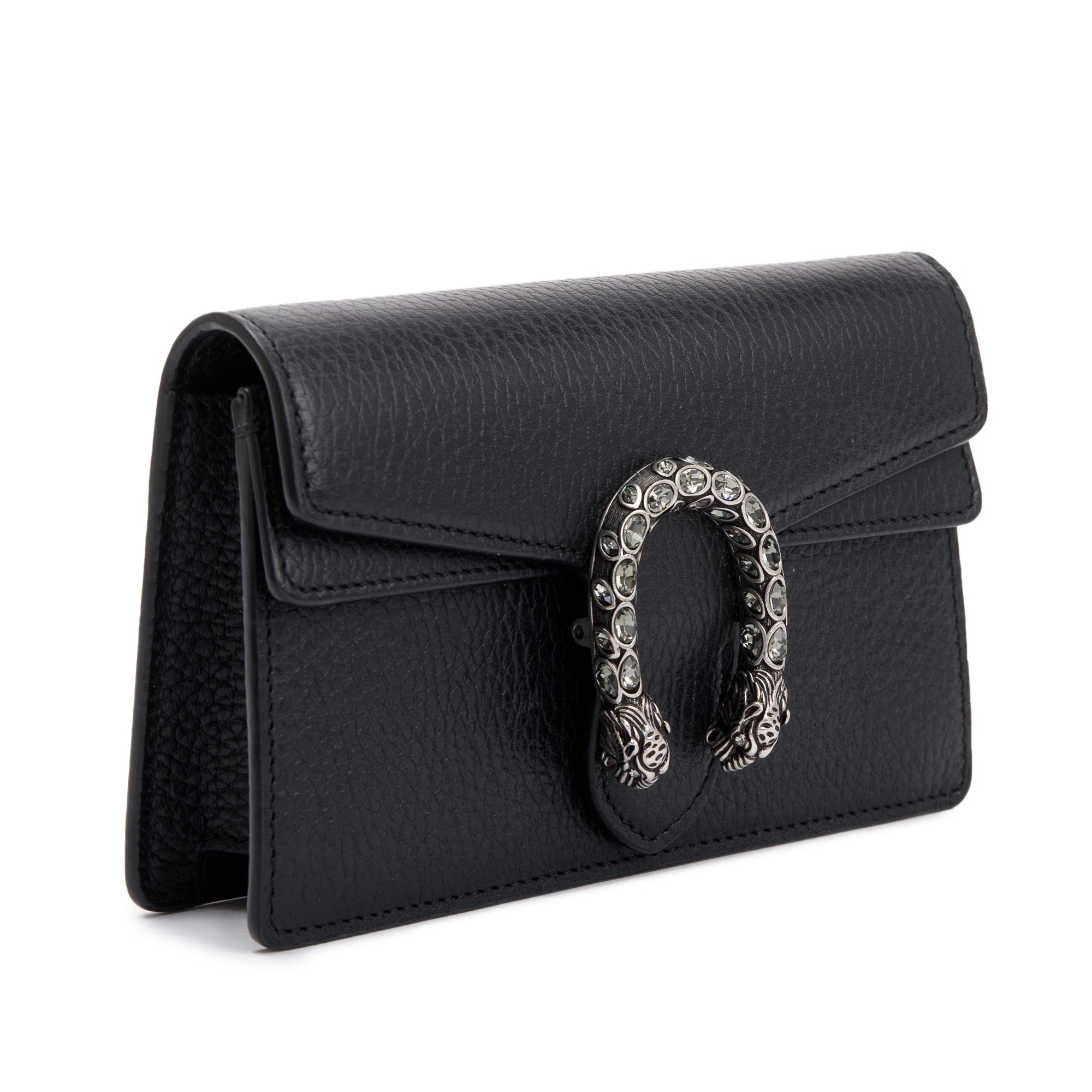 Gucci Dionysus Black Leather Super Mini Bag w/ Box