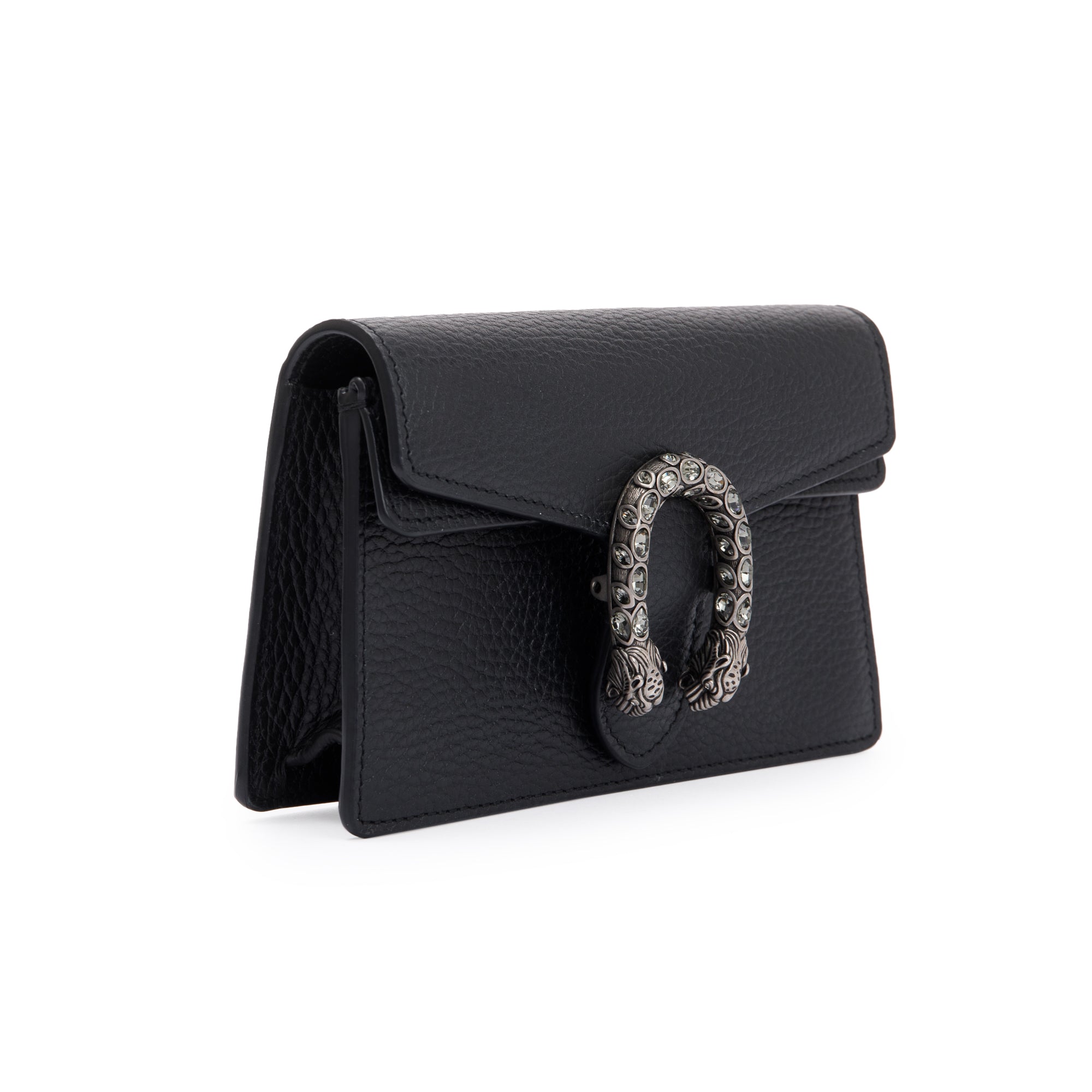 Gucci Dionysus Black Leather Super Mini Bag w/ Box