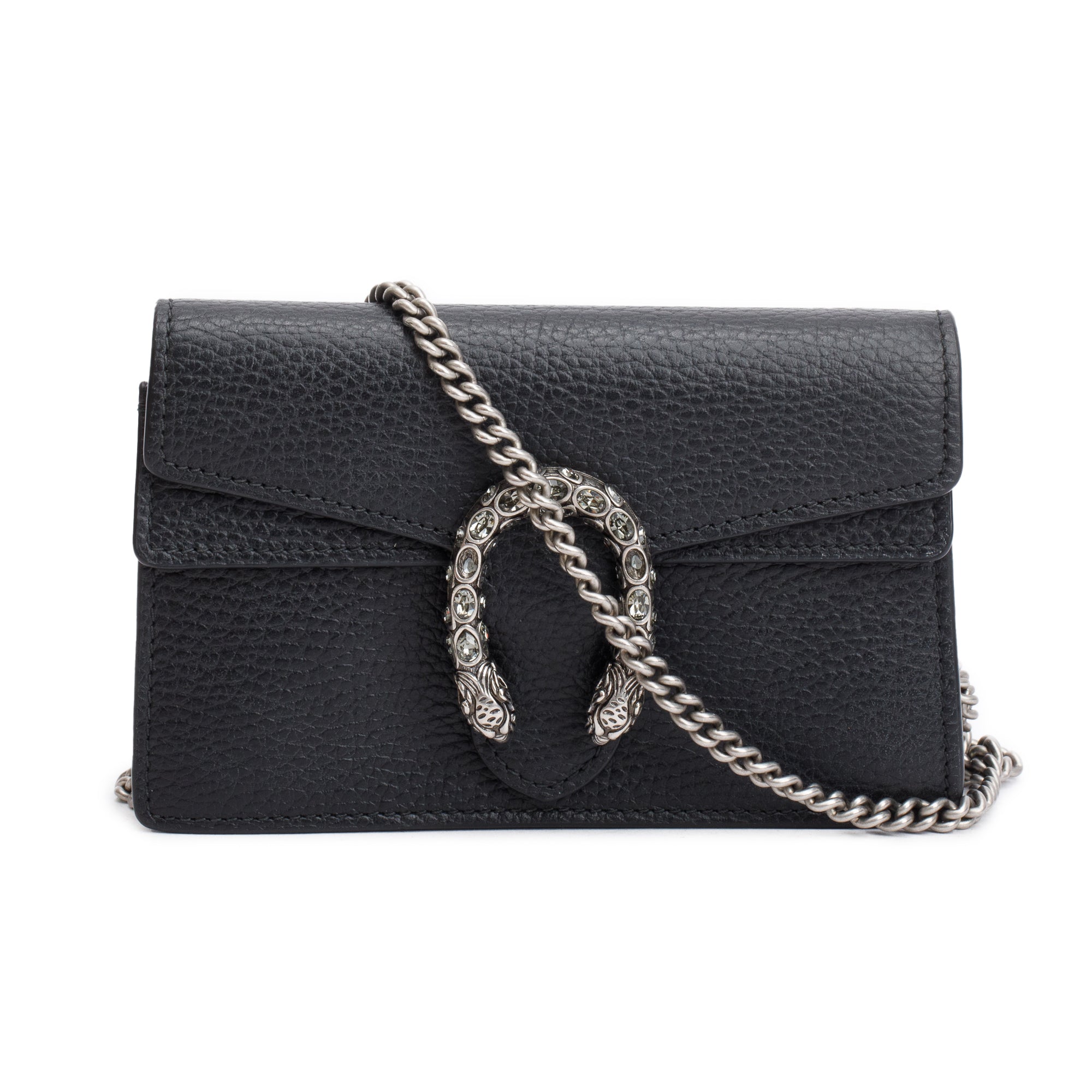 Gucci Dionysus Black Leather Super Mini Bag