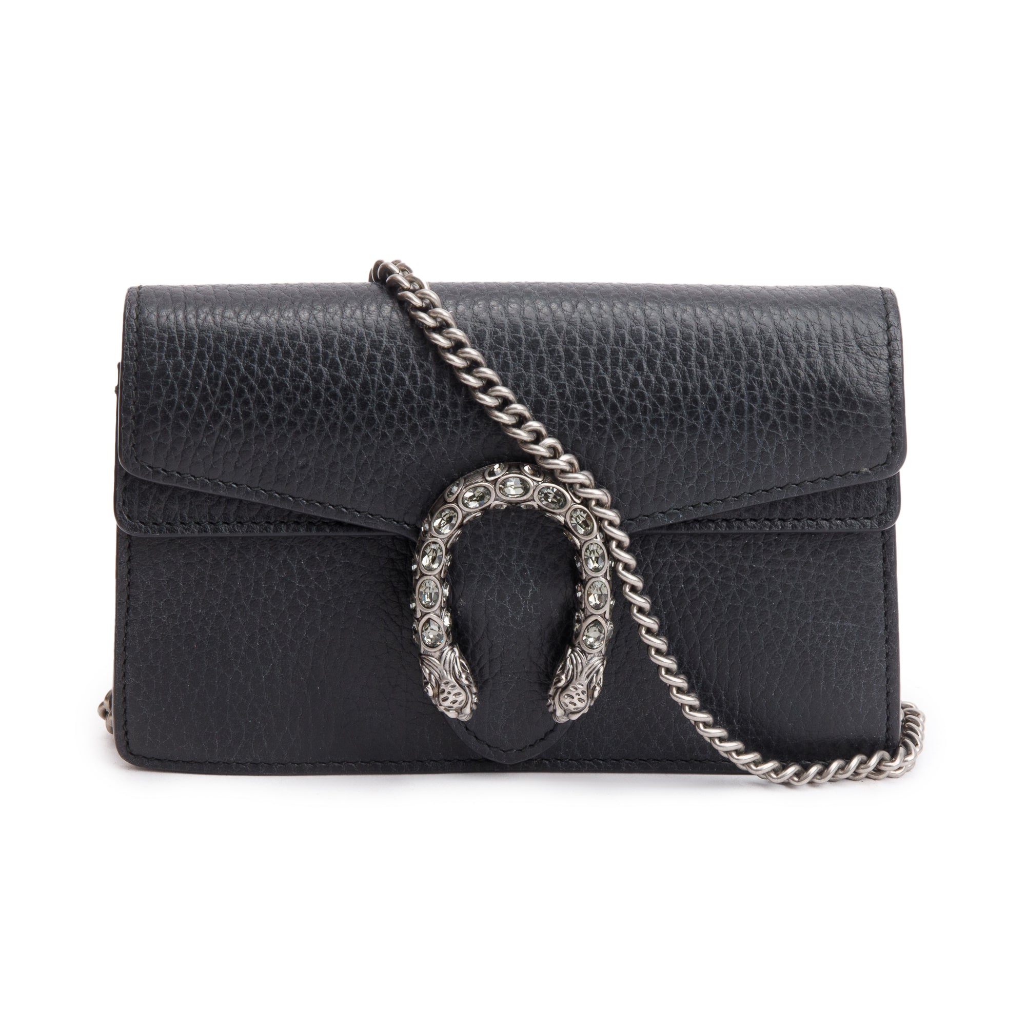 Gucci Dionysus Black Leather Super Mini Bag