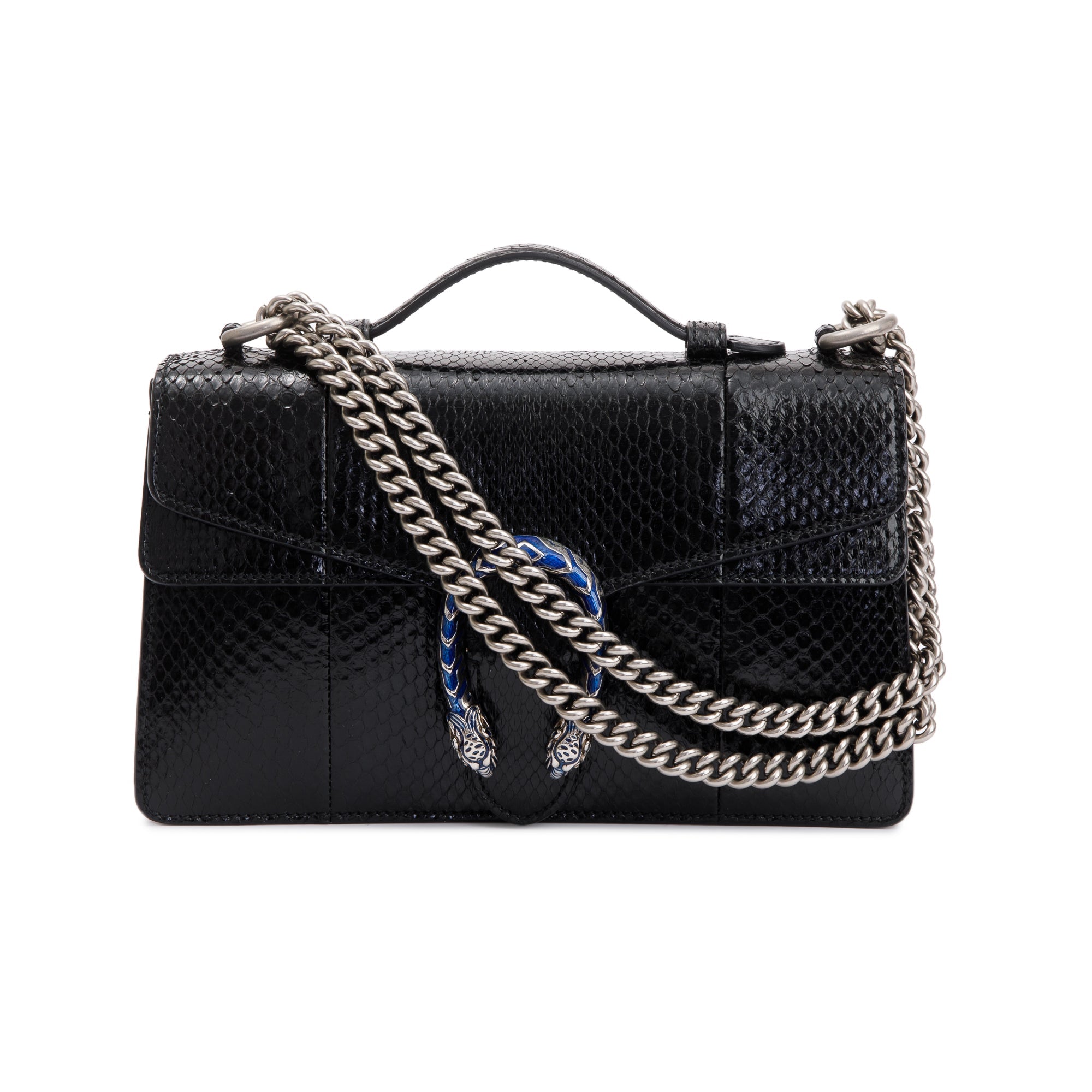 Gucci Dionysus Black Python Top Handle Shoulder Bag