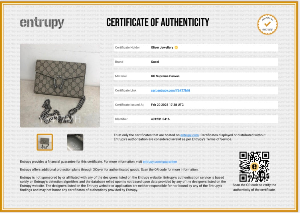 Gucci Dionysus GG Supreme Wallet on Chain