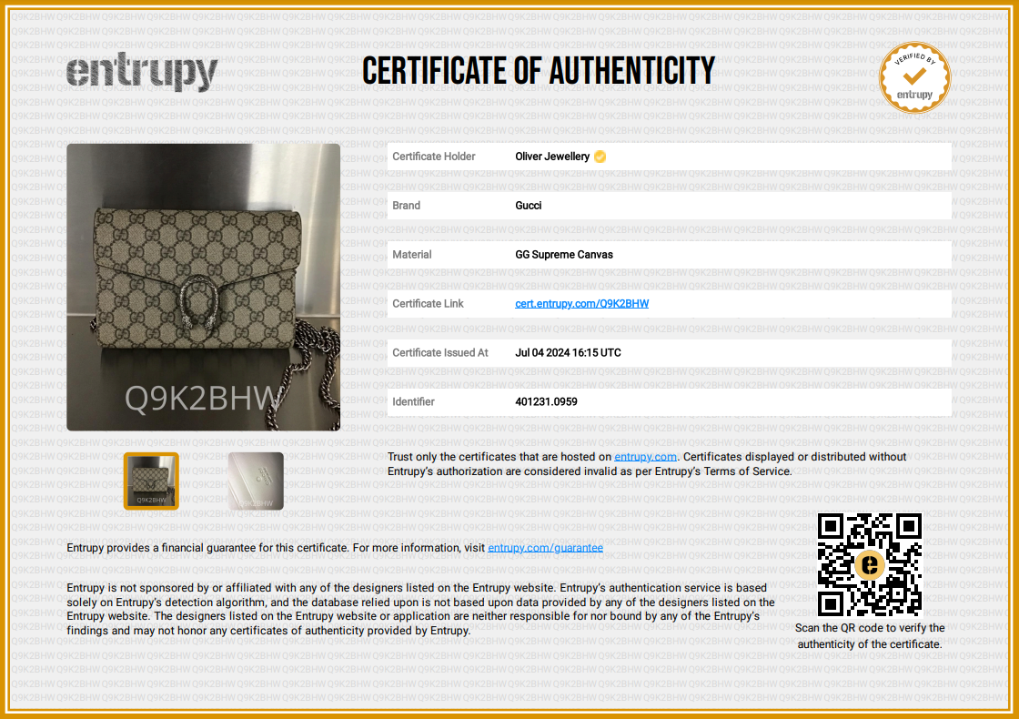 Gucci Dionysus GG Supreme Wallet on Chain