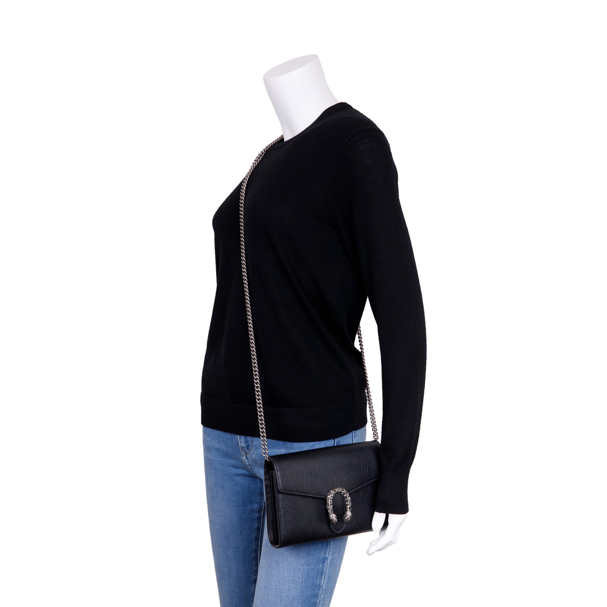 Gucci Dionysus Leather Mini Chain Wallet w/ Box