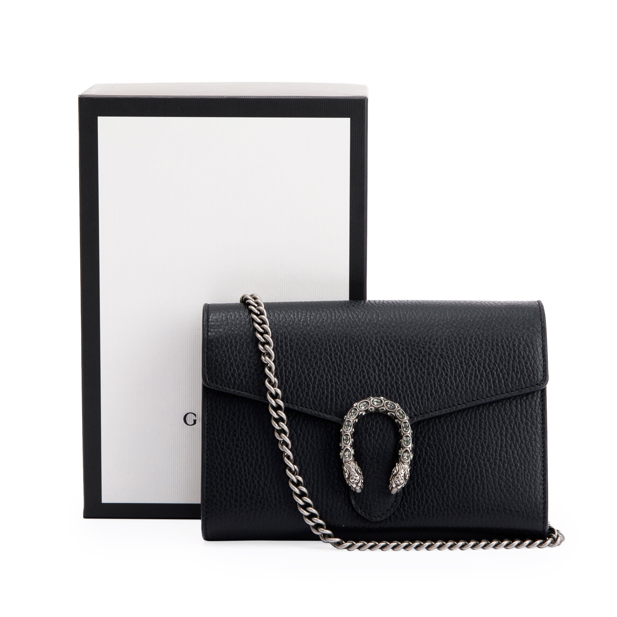 Gucci Dionysus Leather Mini Chain Wallet w/ Box