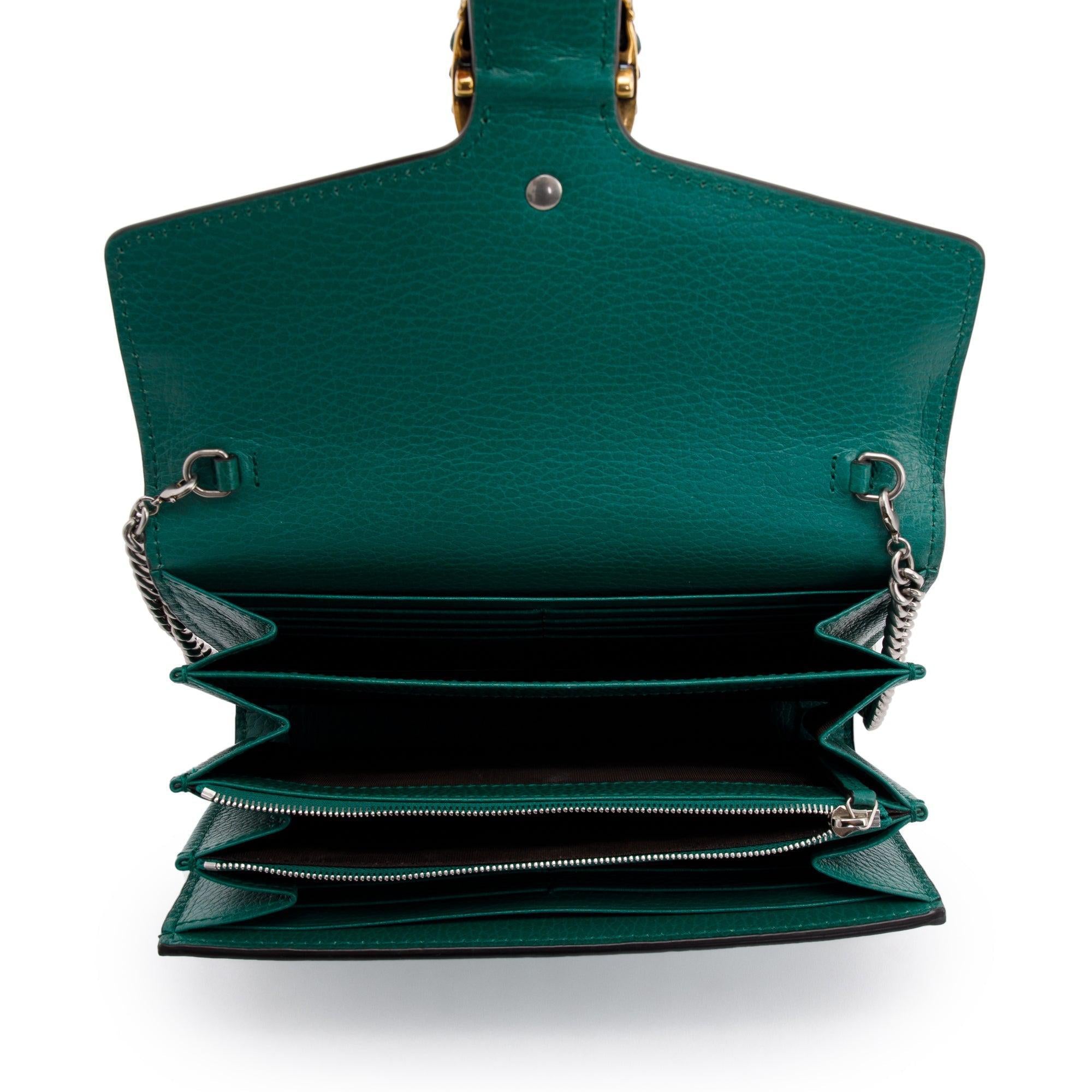 Gucci Dionysus Mini Leather Chain Wallet w/ Box