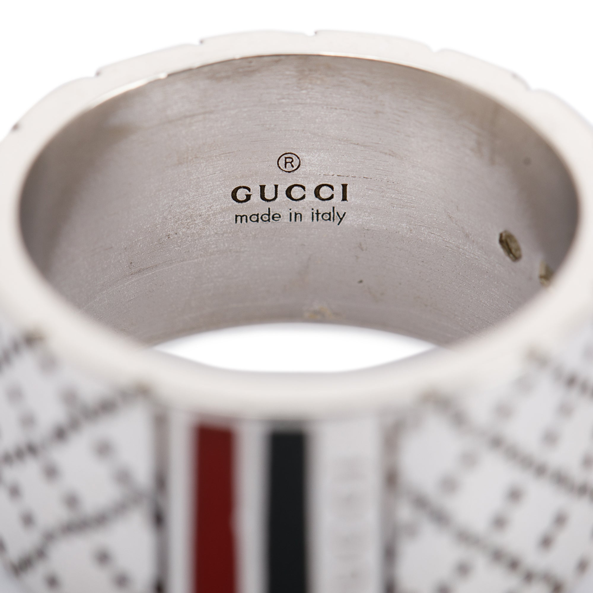 Gucci Enamel Diamantissima Wide Ring