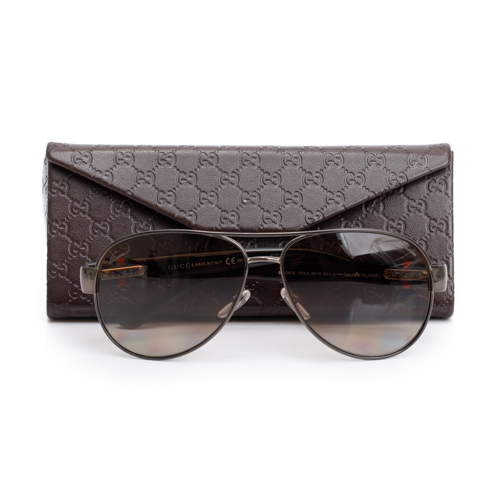 Gucci GG 04282/S Gun-Metal Frame Aviator Sunglasses w/ Case