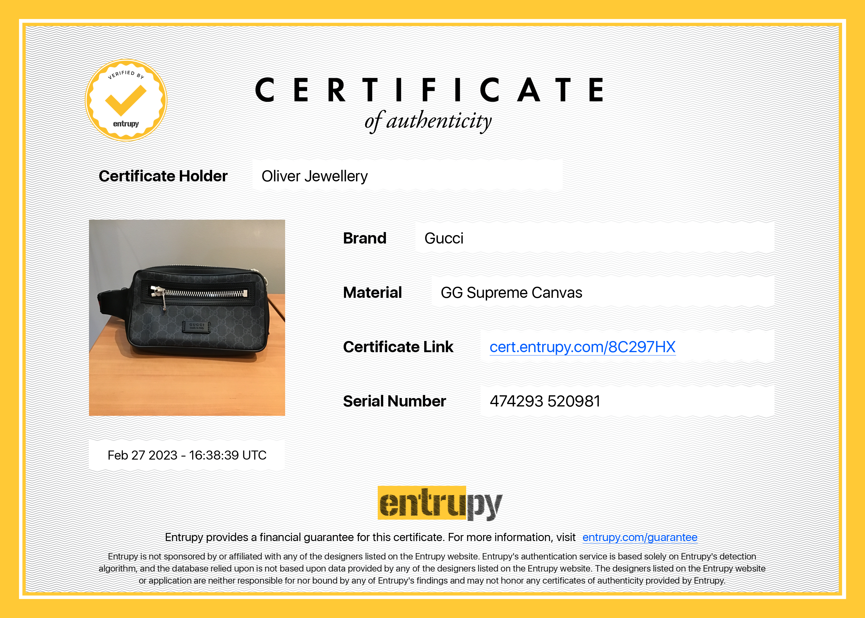 Gucci GG Black Belt Bag