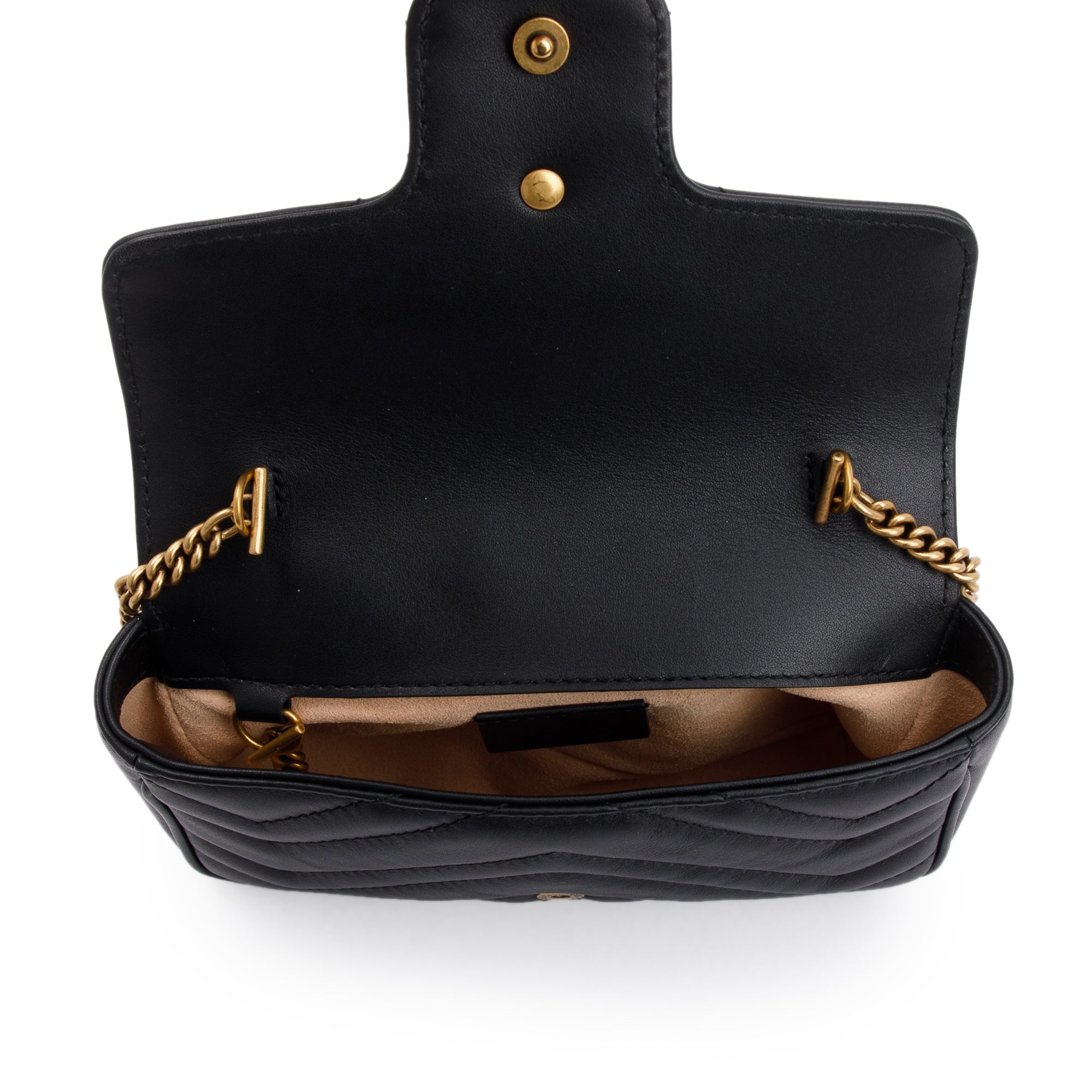 Gucci GG Black Marmont Matelasse Super Mini Bag