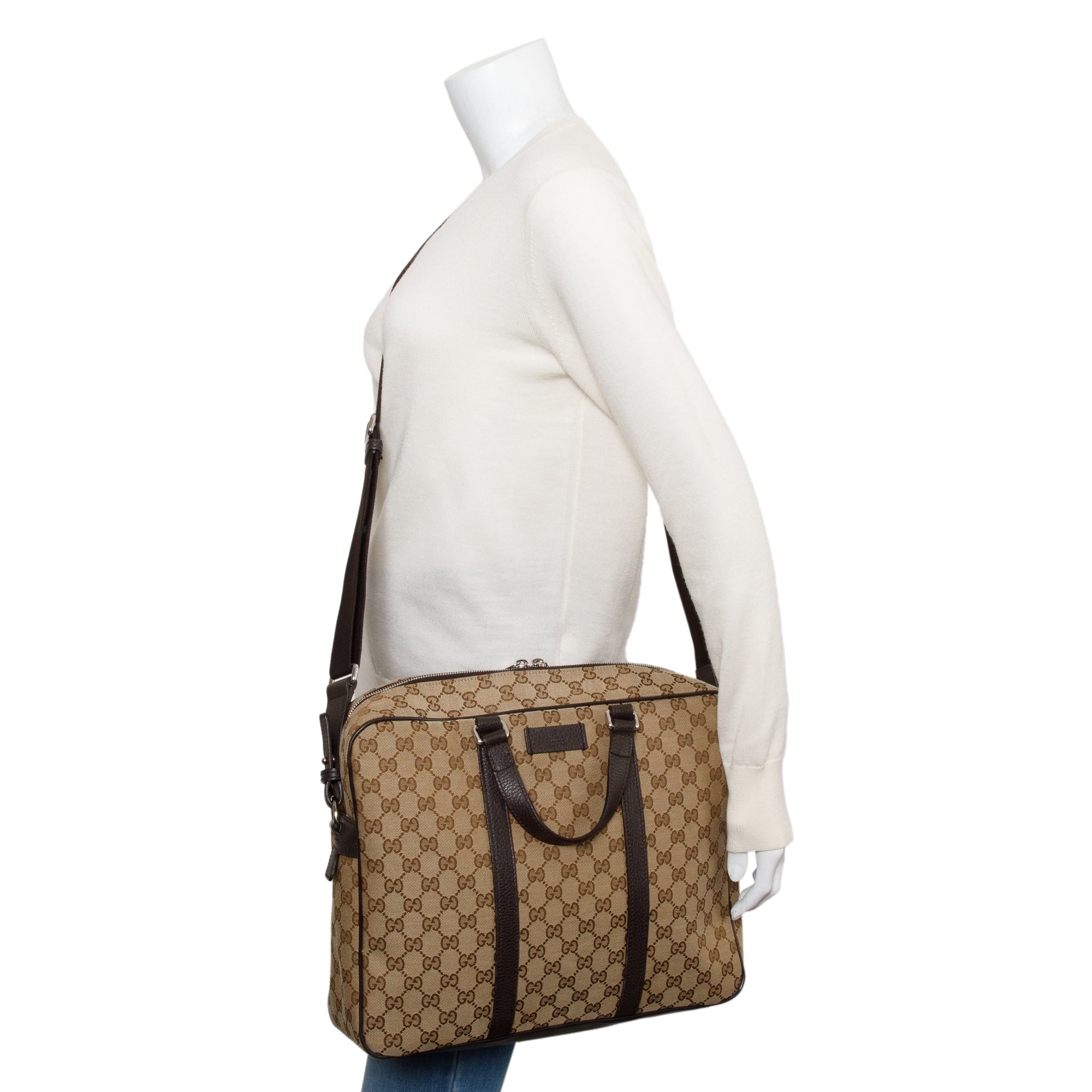 Gucci GG Canvas Briefcase w/ Strap