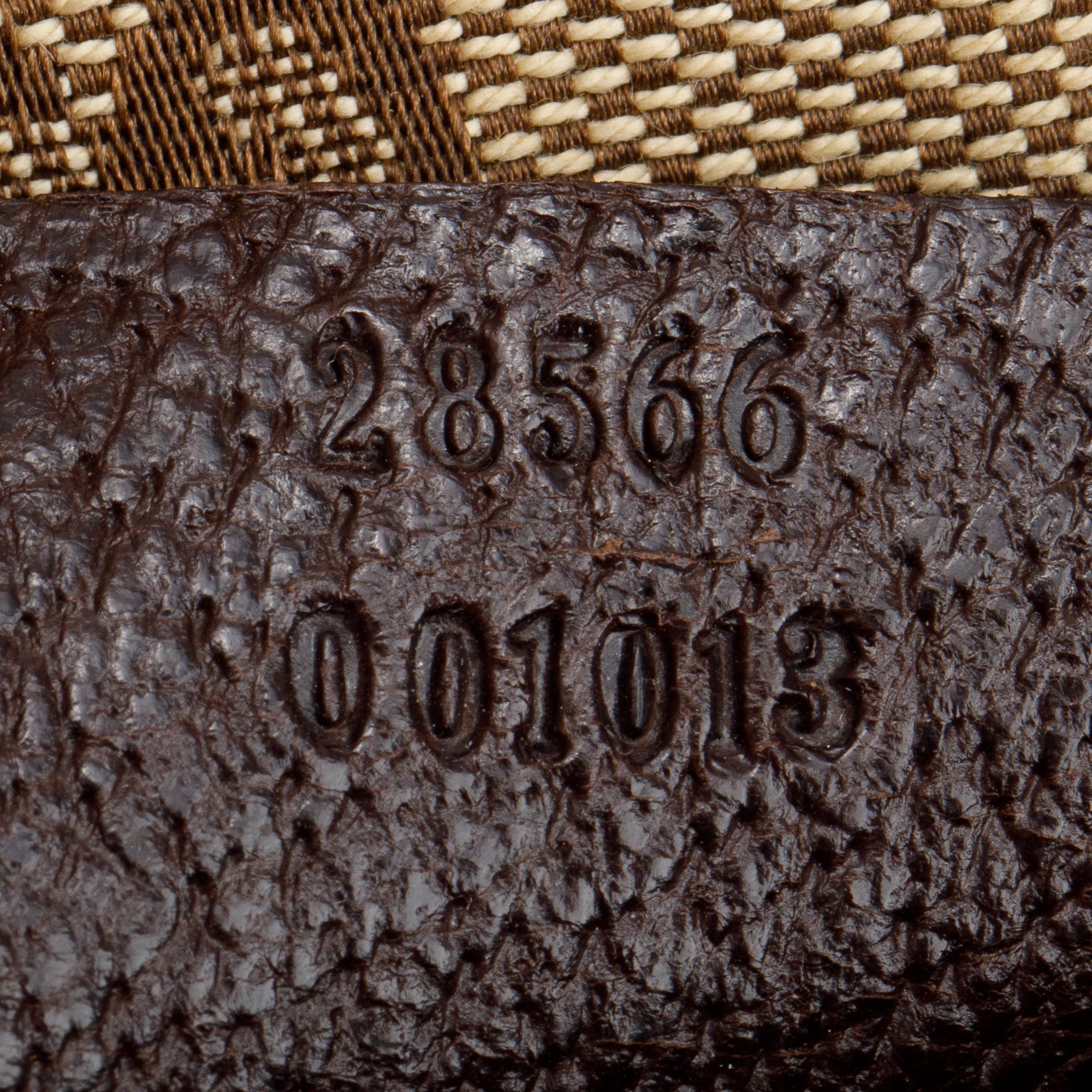 Gucci GG Canvas Brown Leather Trim Double Pocket Belt Bag