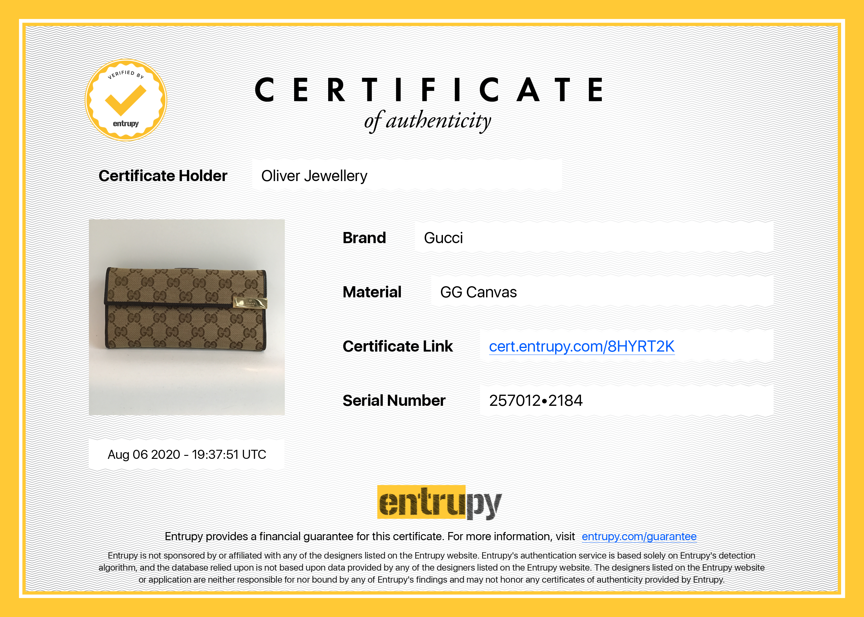 Gucci GG Canvas Continental Wallet w/ Box