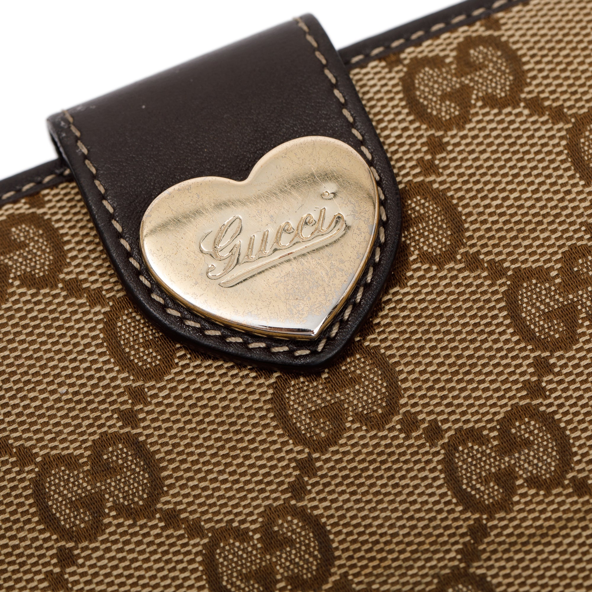 Gucci GG Canvas Heart Continental Wallet