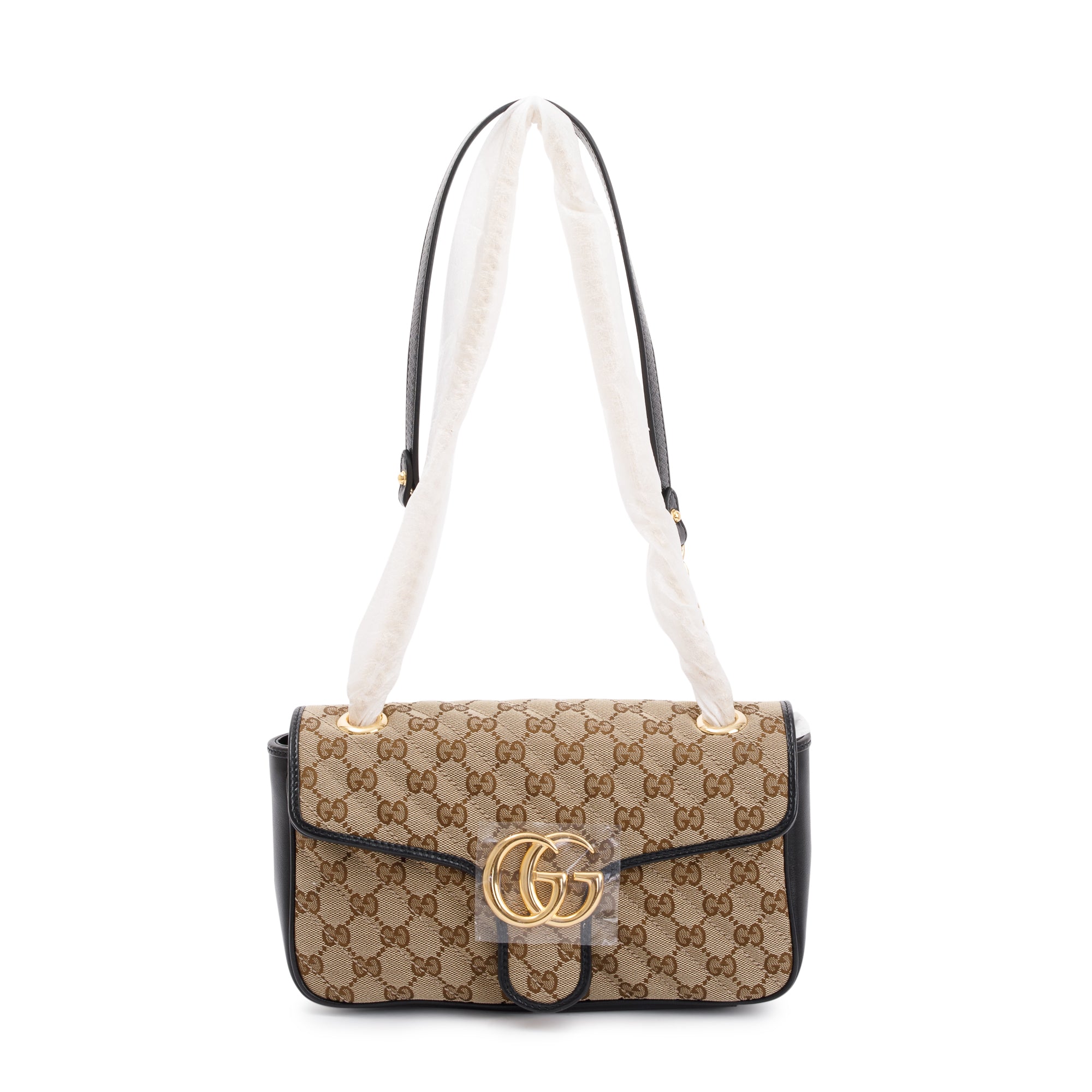 Gucci GG Canvas Marmont Diagonal Quilted Small Shoulder Bag