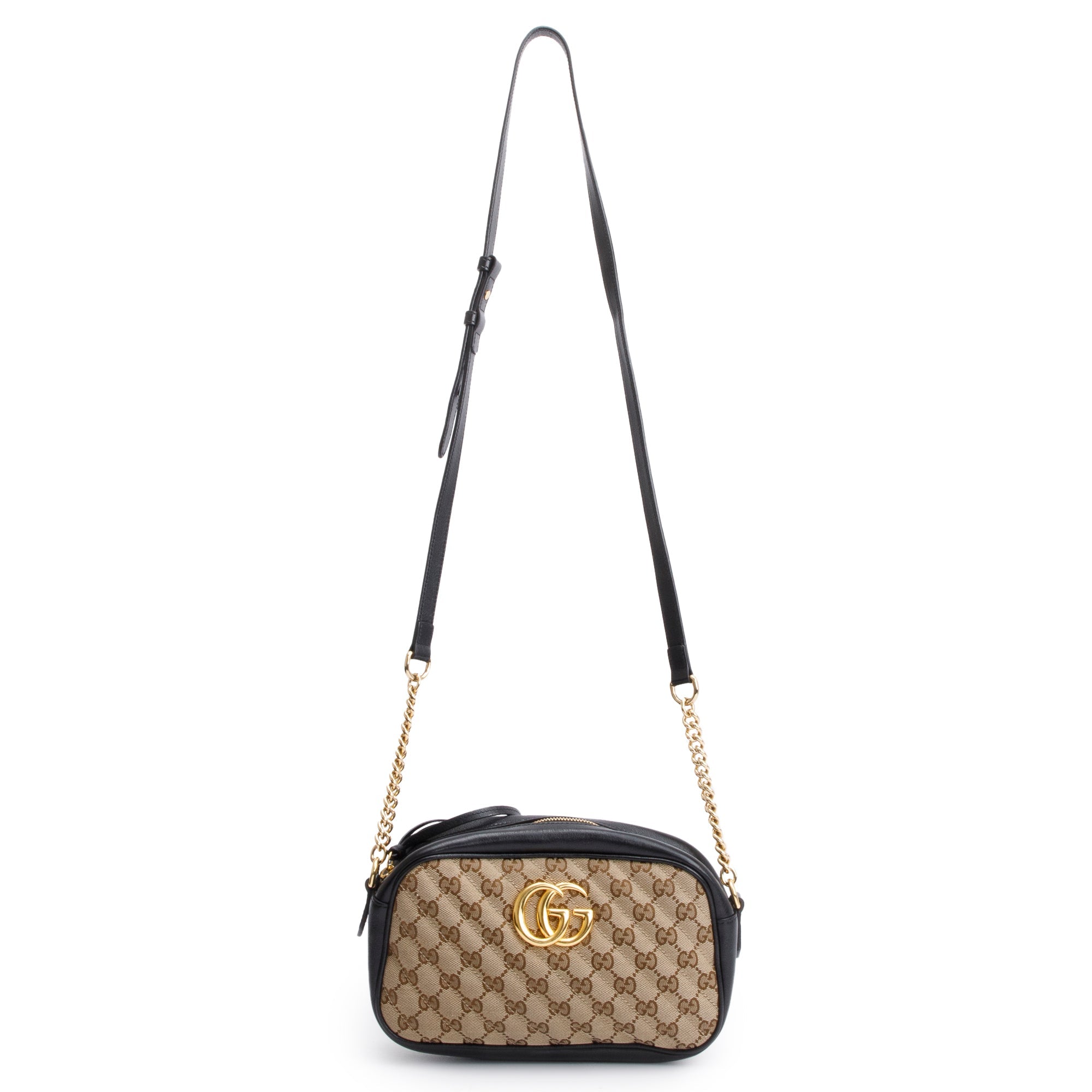 Gucci GG Canvas Marmont Matelasse Small Shoulder Bag