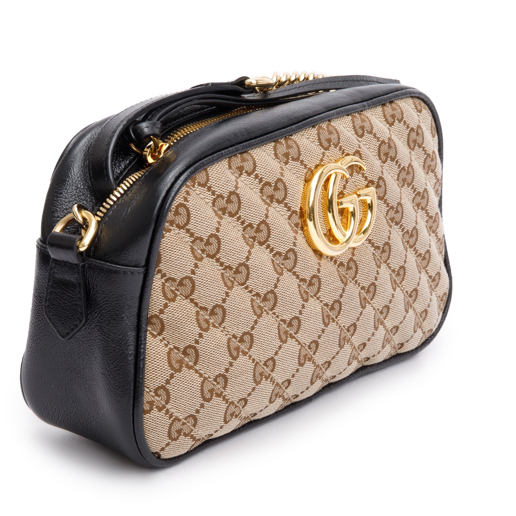 Gucci GG Canvas Marmont Matelasse Small Shoulder Bag