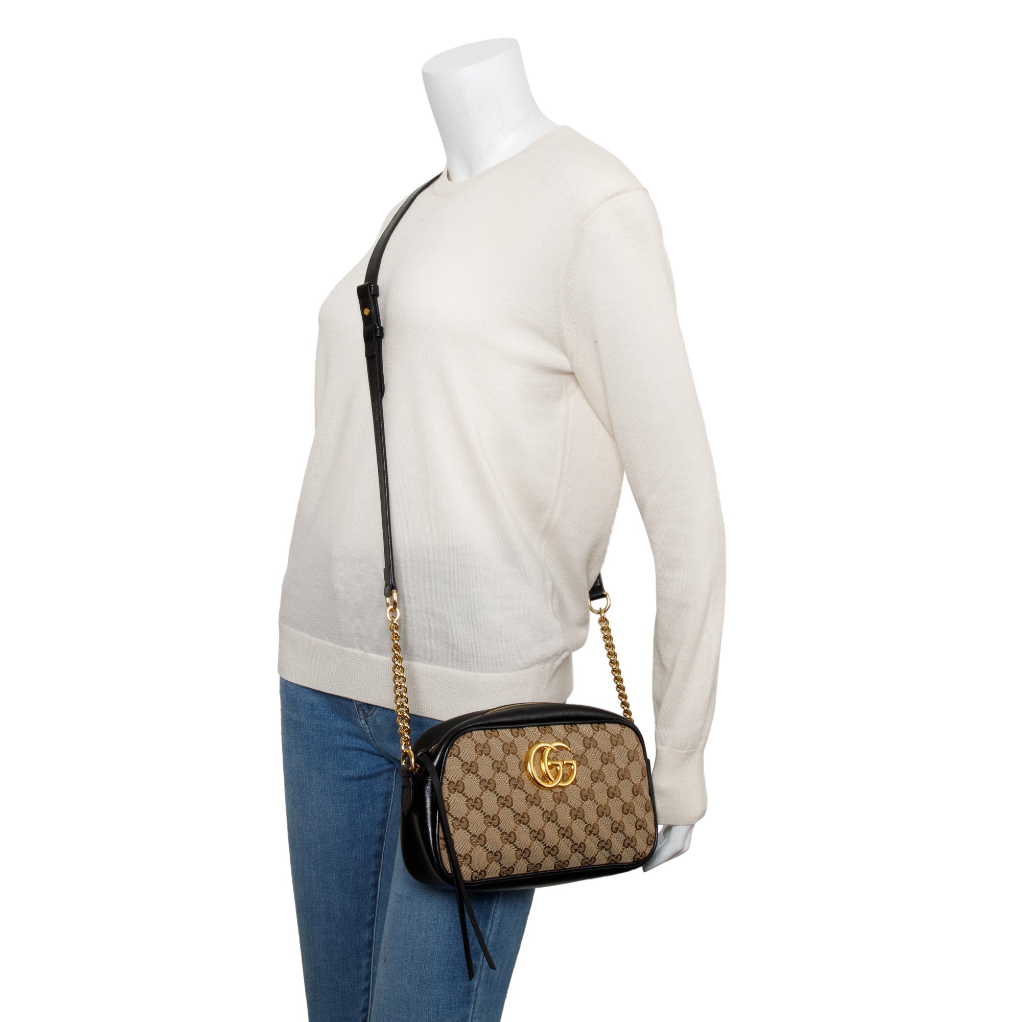 Gucci GG Canvas Marmont Matelasse Small Shoulder Bag w/ Box