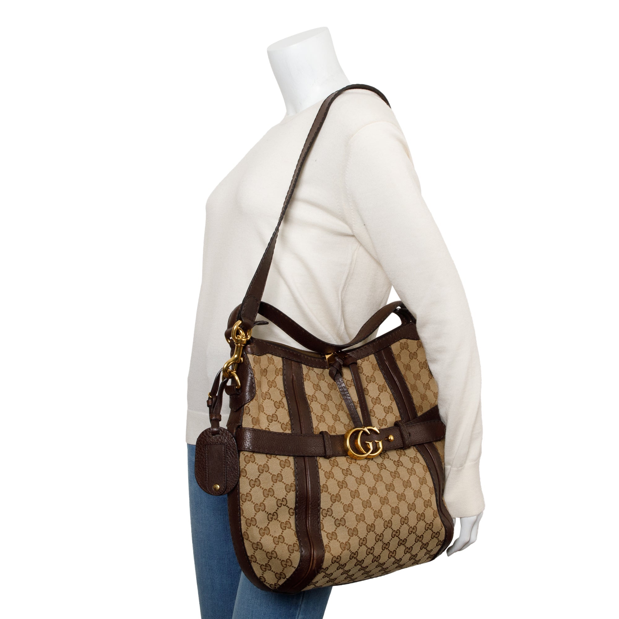 Gucci GG Canvas Medium GG Running Hobo w/ Strap