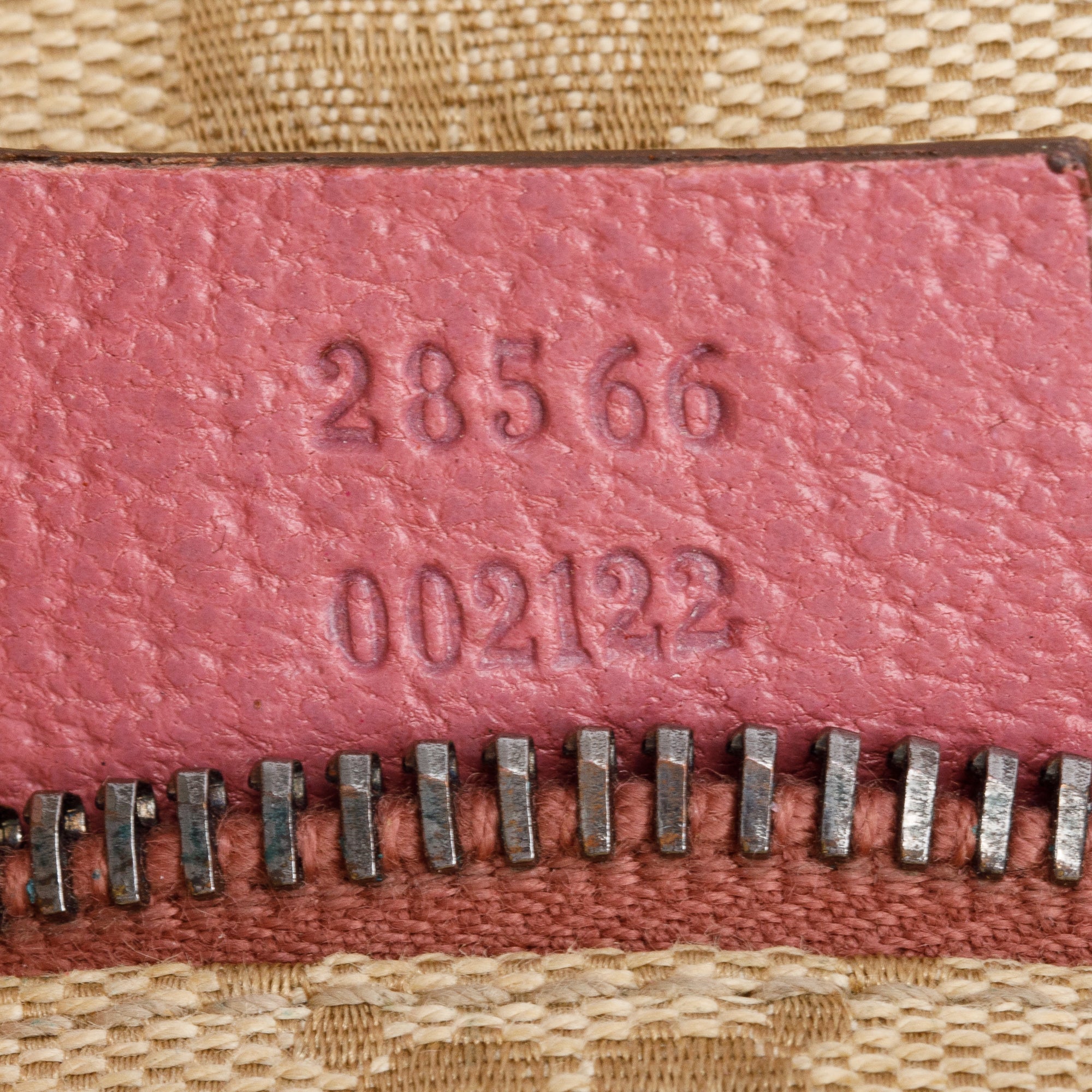 Gucci GG Canvas Pink Leather Trim Double Pocket Belt Bag