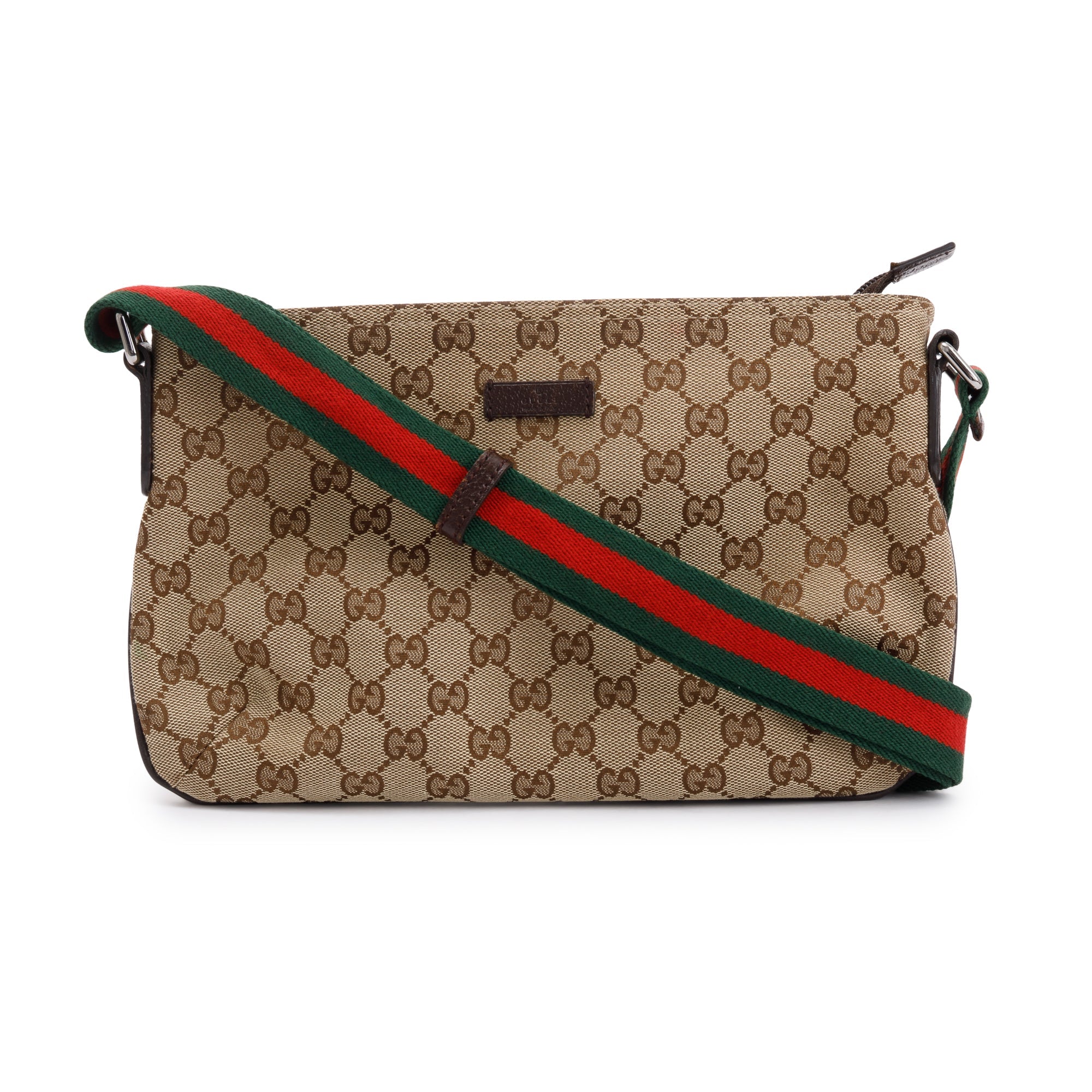 Gucci GG Canvas Small Flat Messenger Crossbody Bag