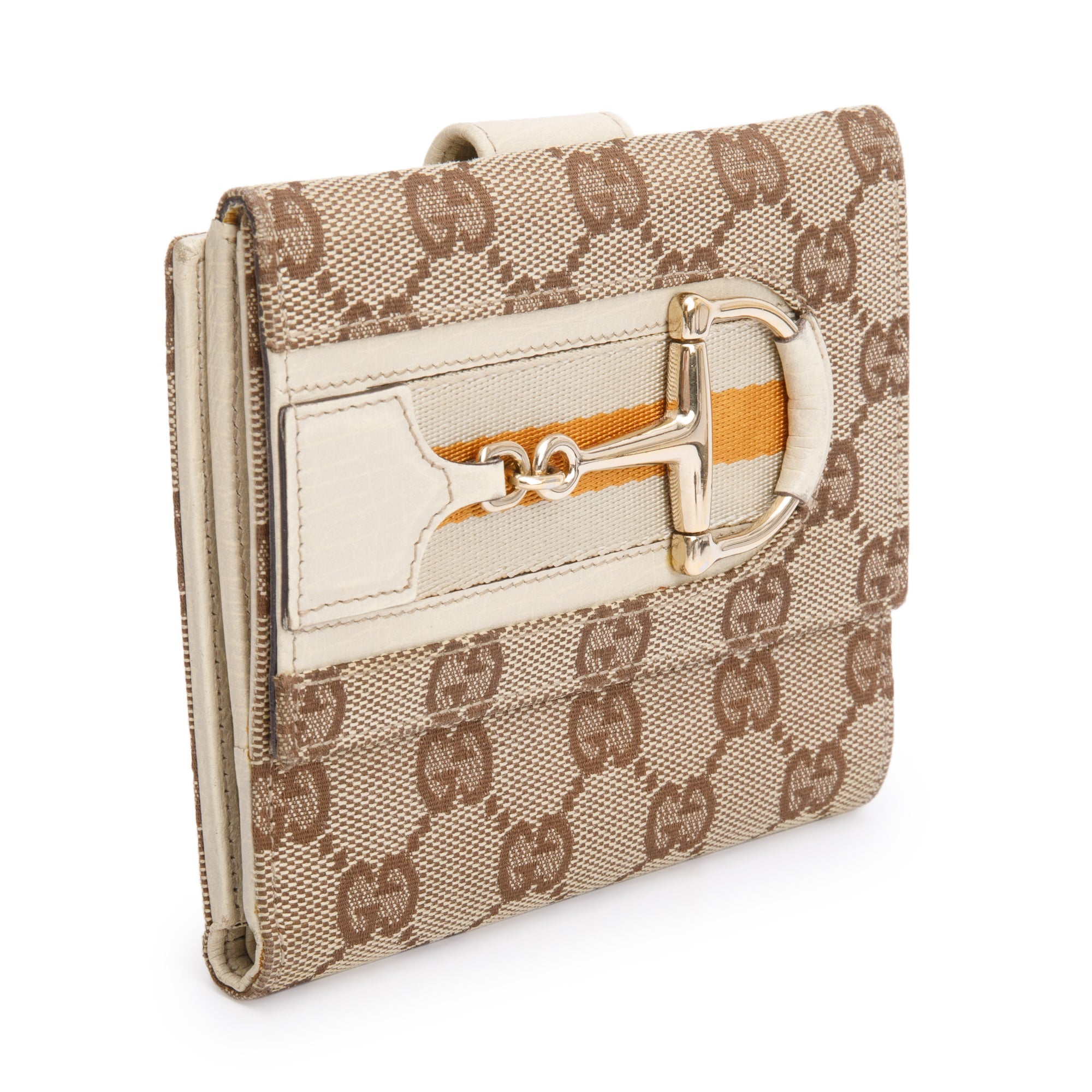 Gucci GG Canvas Vintage Web Horsebit Compact Wallet
